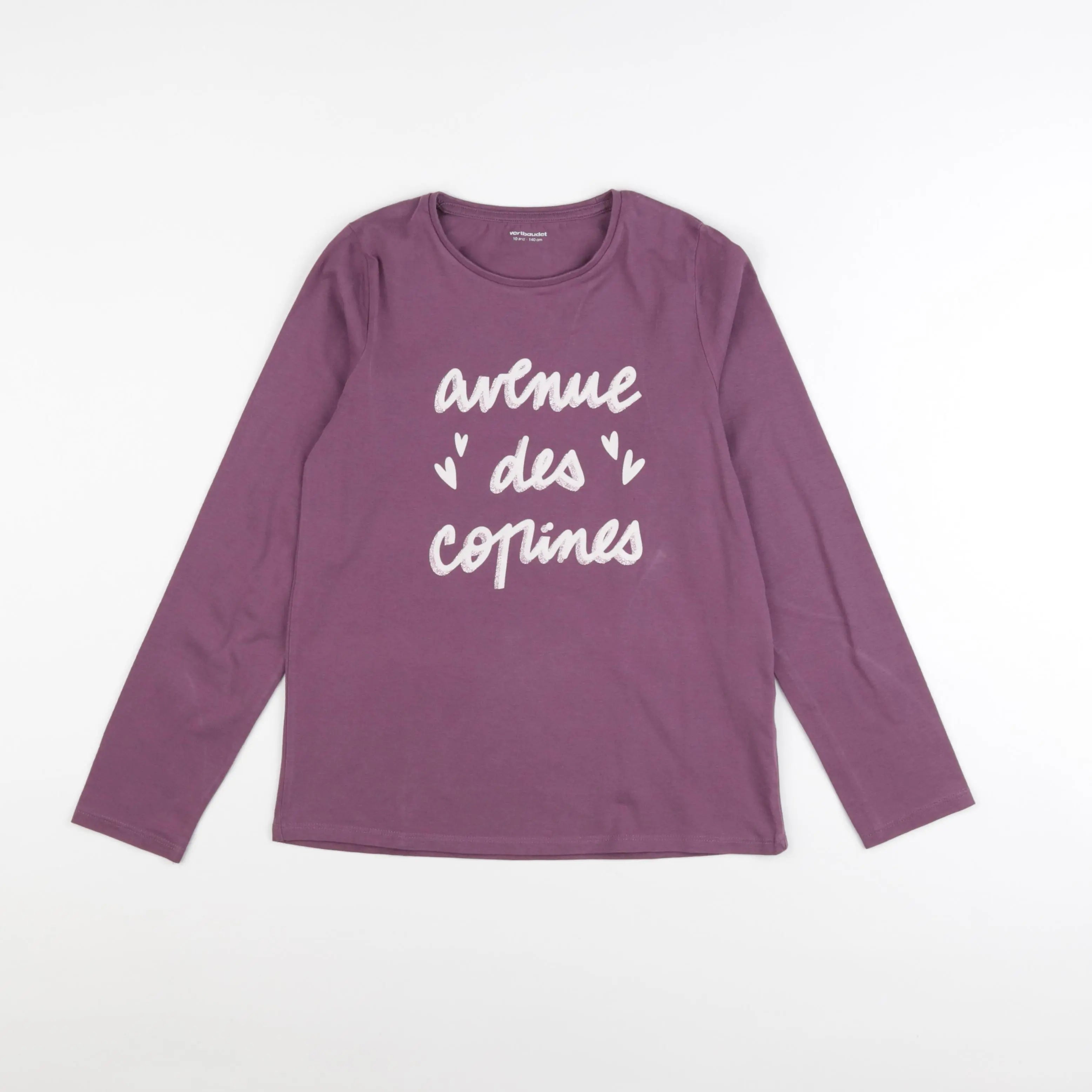 Vertbaudet - tee-shirt violet - 10 ans