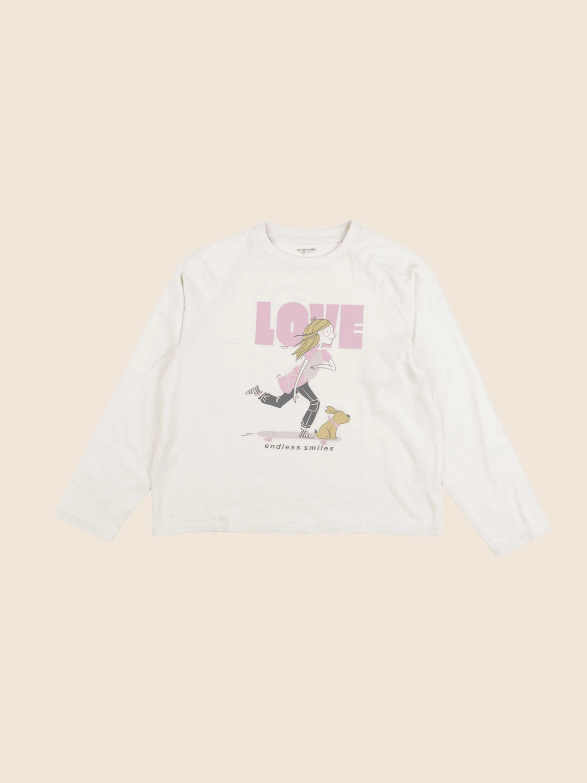 Vertbaudet - tee-shirt beige, rose - 10 ans