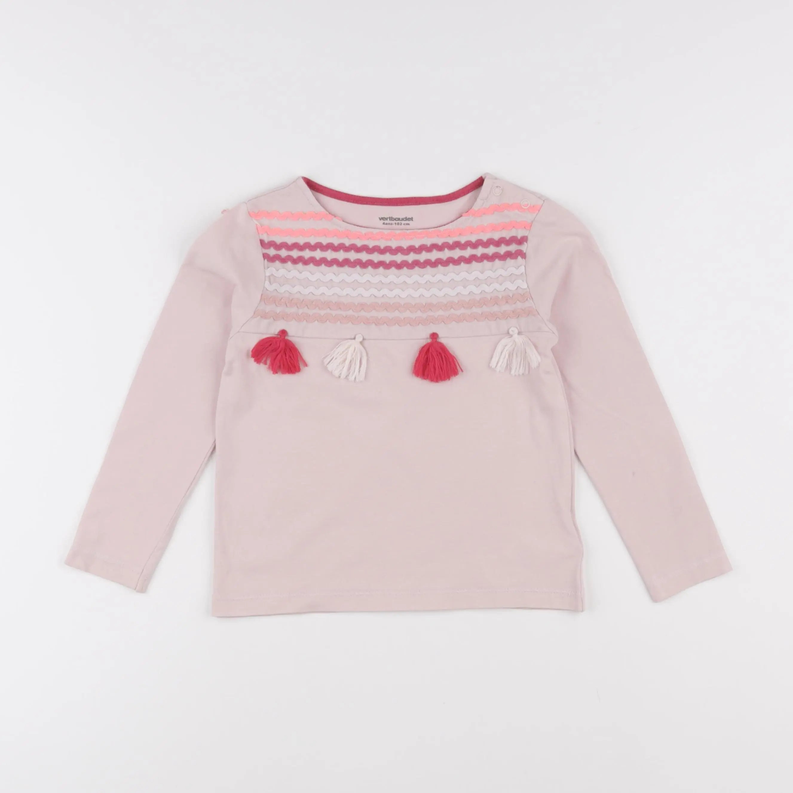 Vertbaudet - tee-shirt rose - 4 ans