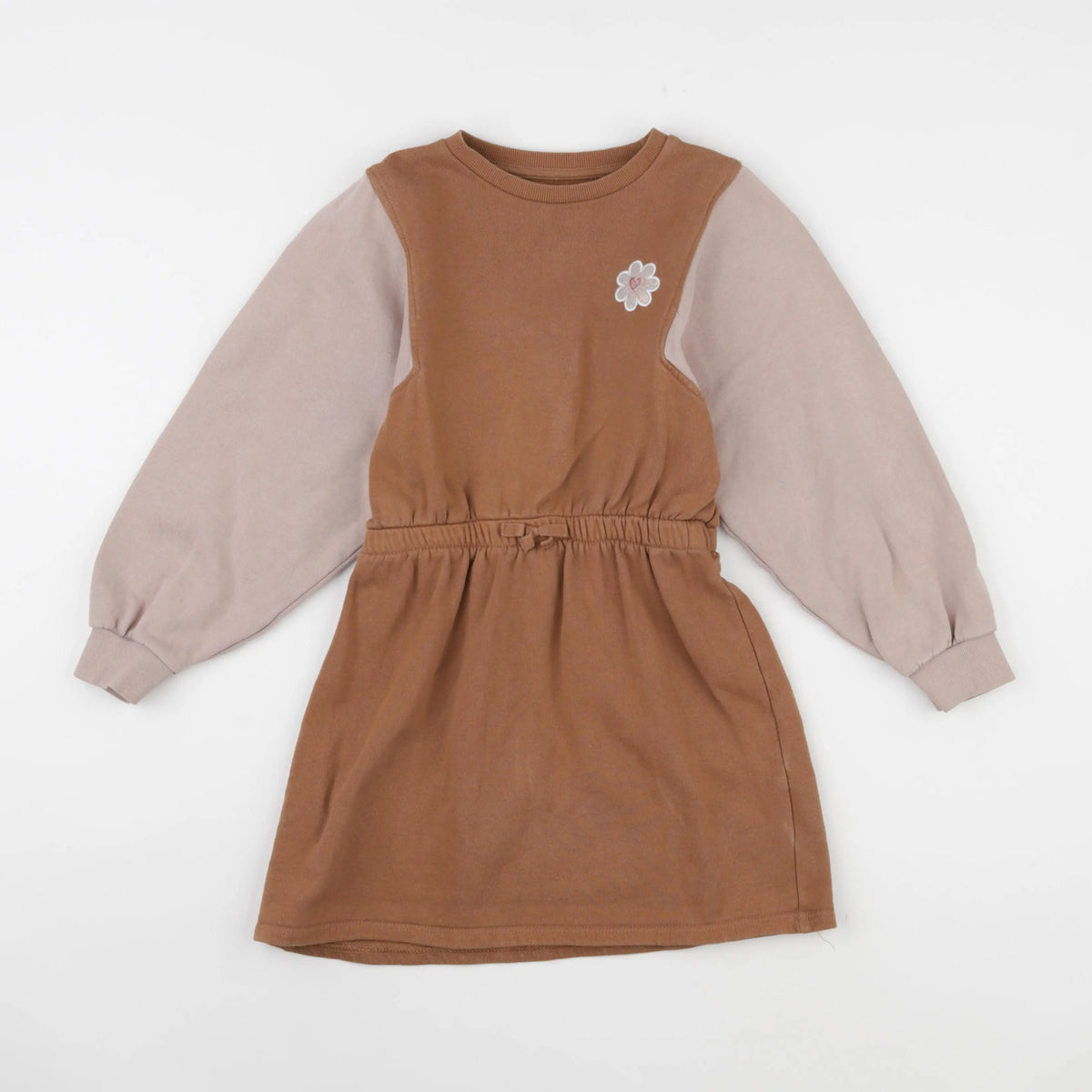 Vertbaudet - robe marron, rose - 8 ans
