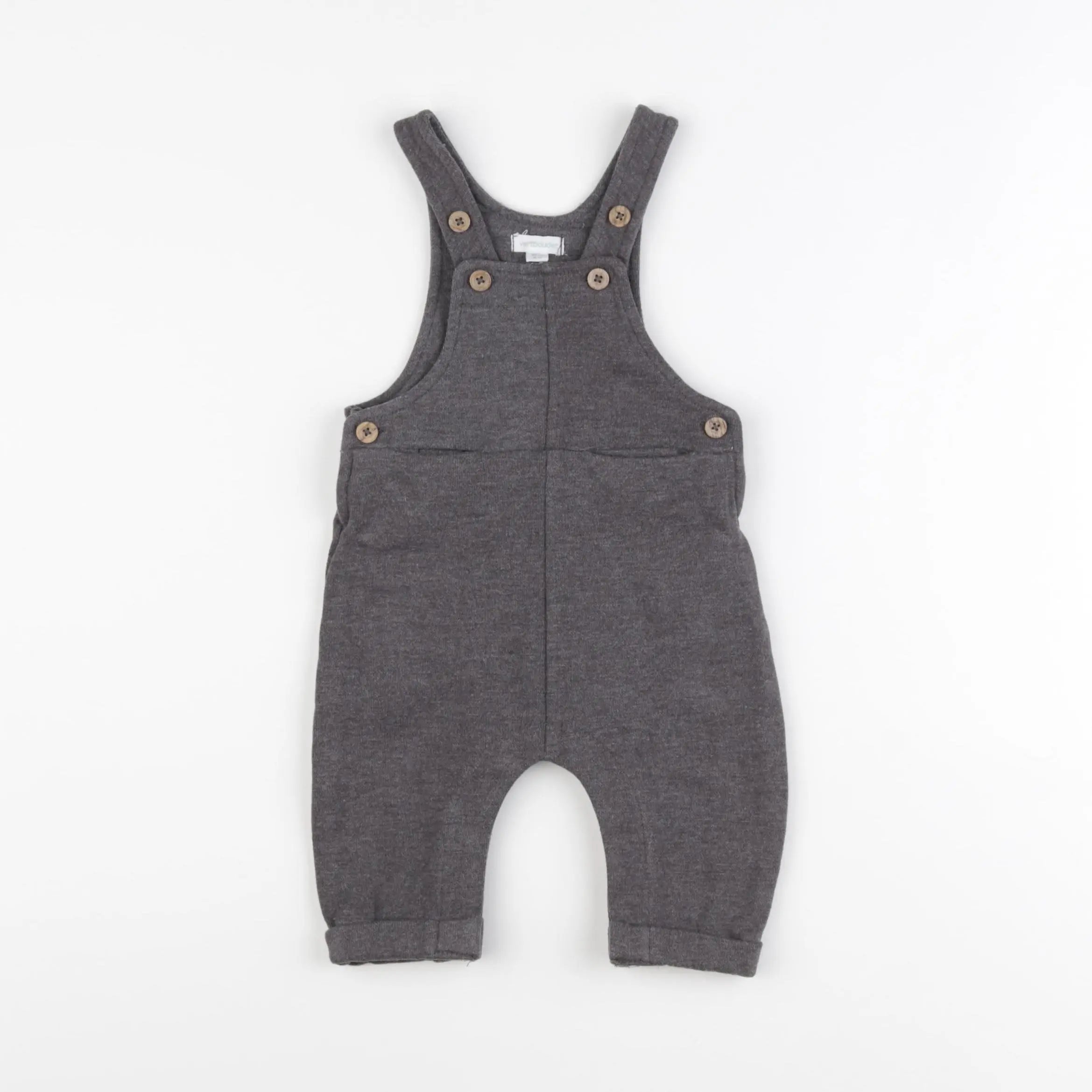 Vertbaudet - salopette gris - 6 mois