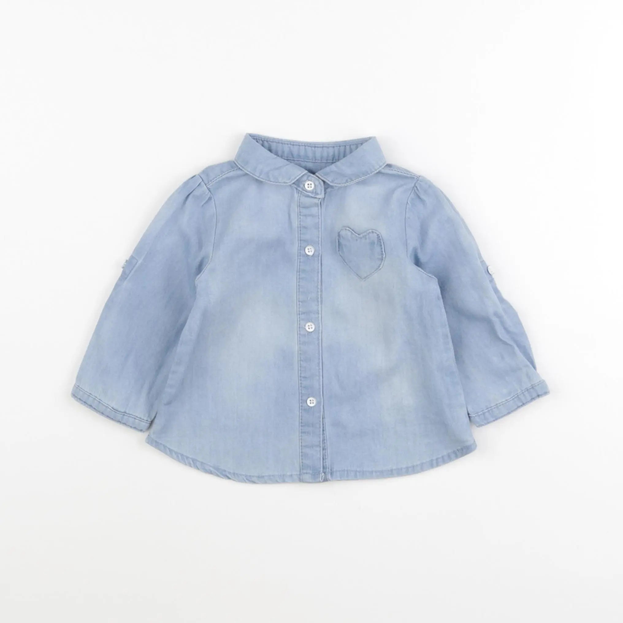 Vertbaudet - chemise bleu - 6 mois