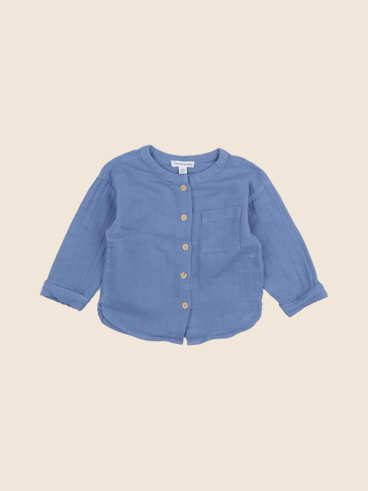 Vertbaudet - chemise bleu - 12 mois