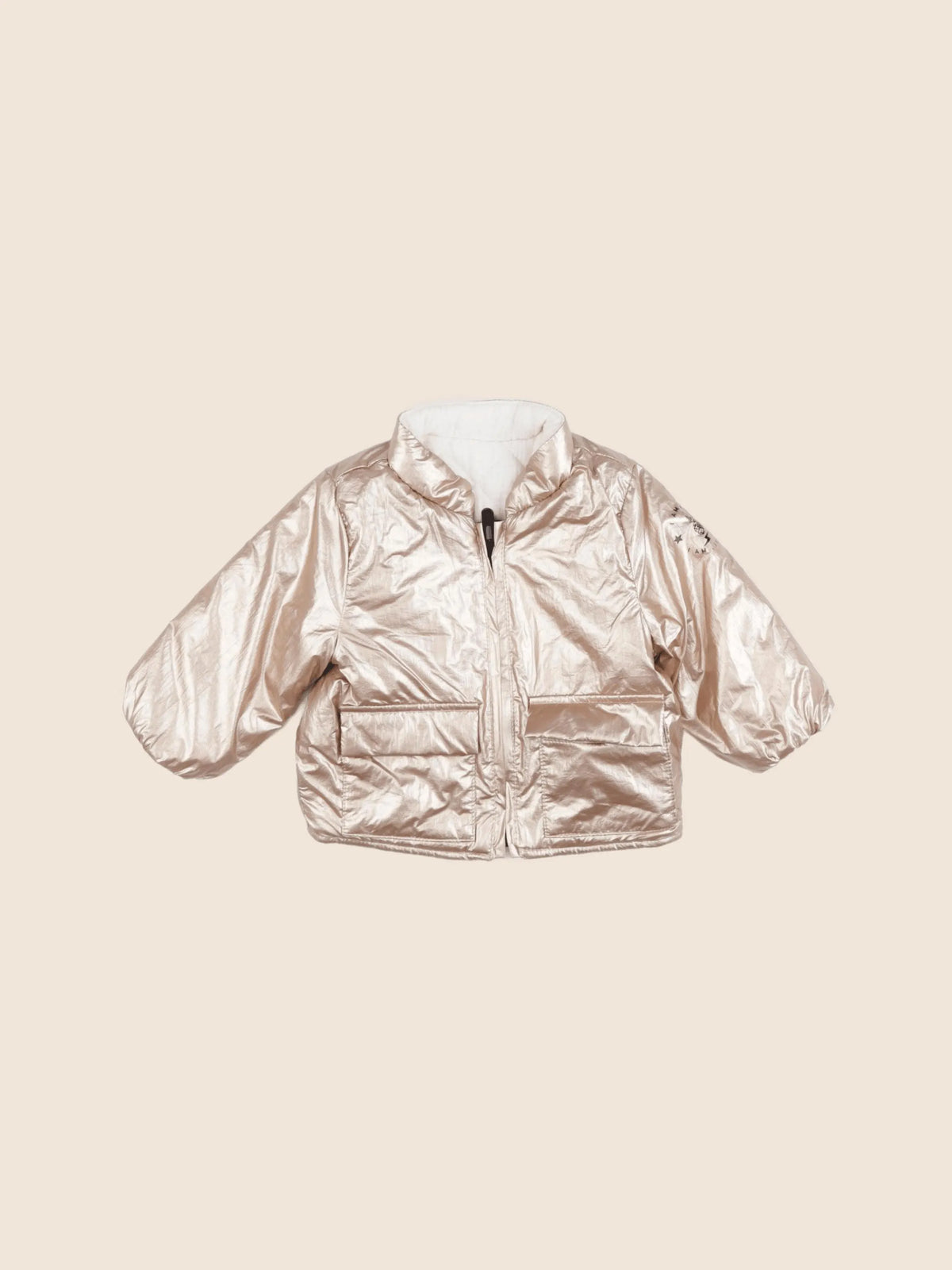 IKKS - veste réversible beige, or - 6 mois