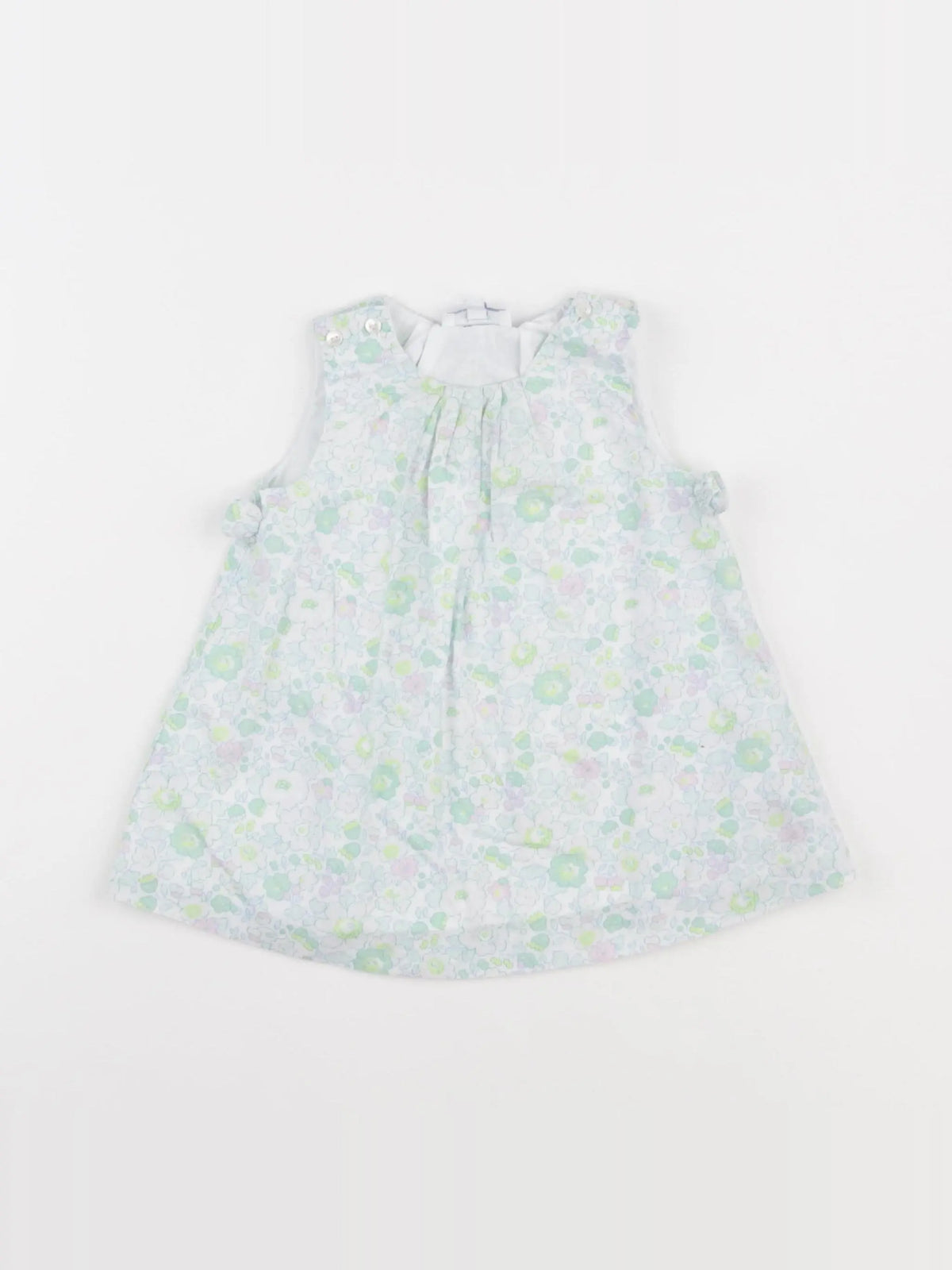 Jacadi - robe liberty vert, rose - 6 mois