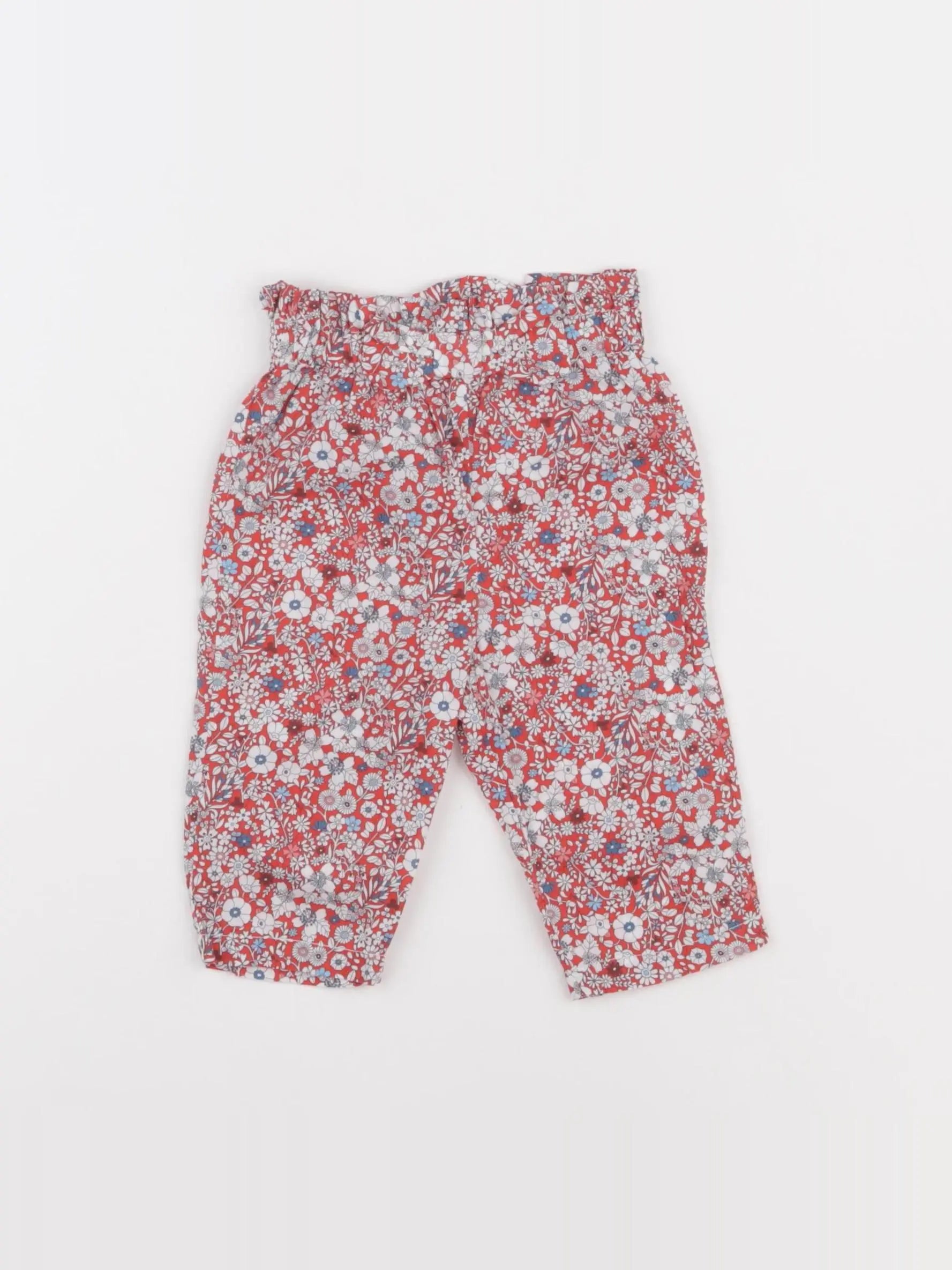 Jacadi - pantalon liberty bleu, rouge - 6 mois