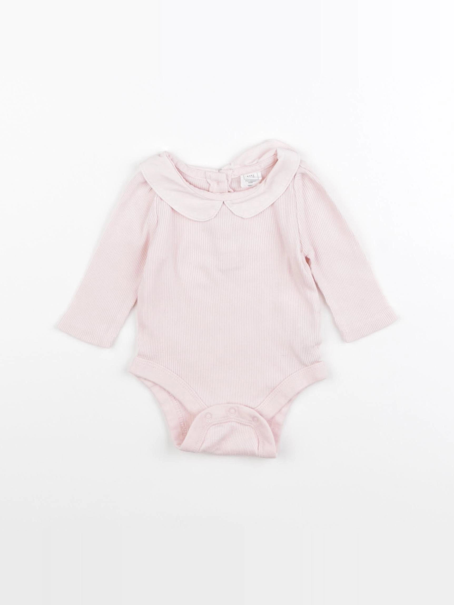 GAP - body à col rose - 0/3 mois