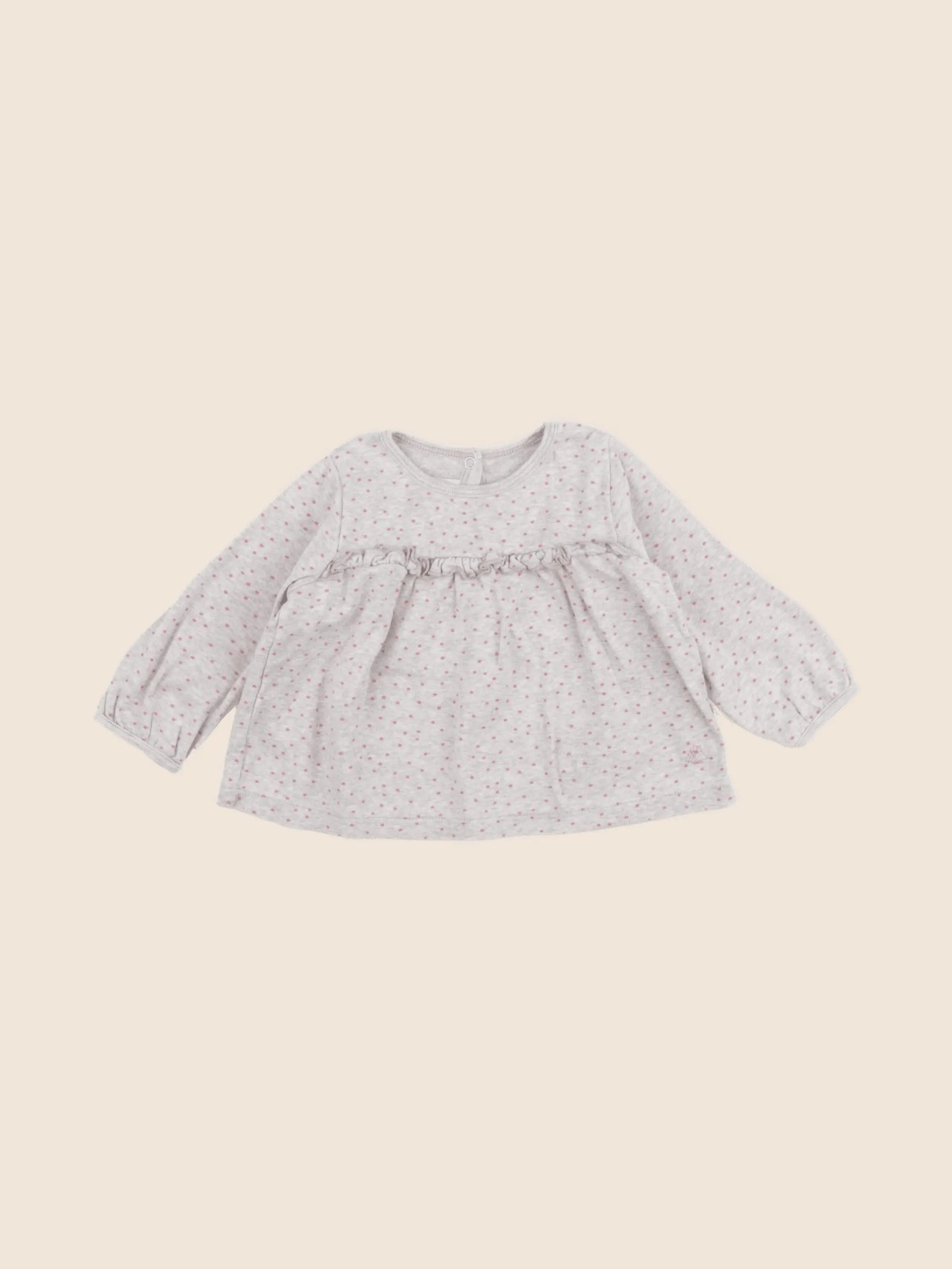 Petit Bateau - tee-shirt gris - 12 mois