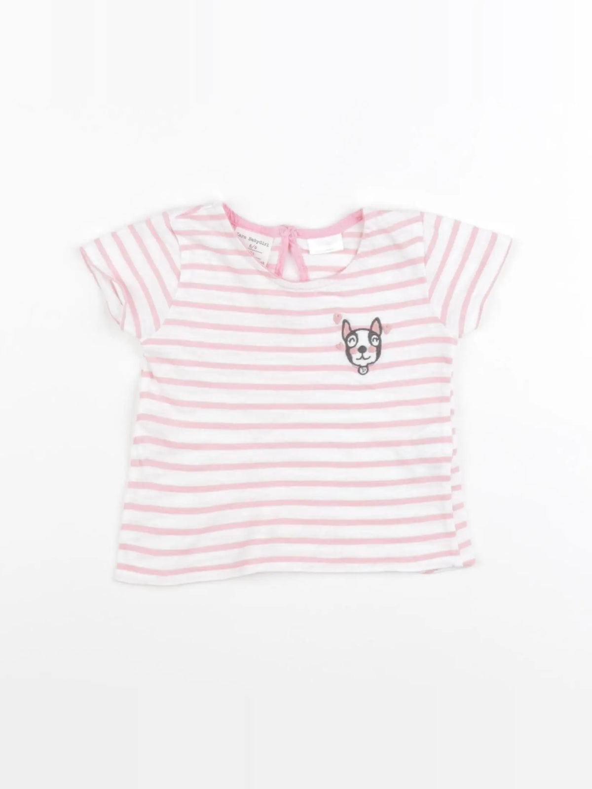 Zara - tee-shirt rose - 6/9 mois