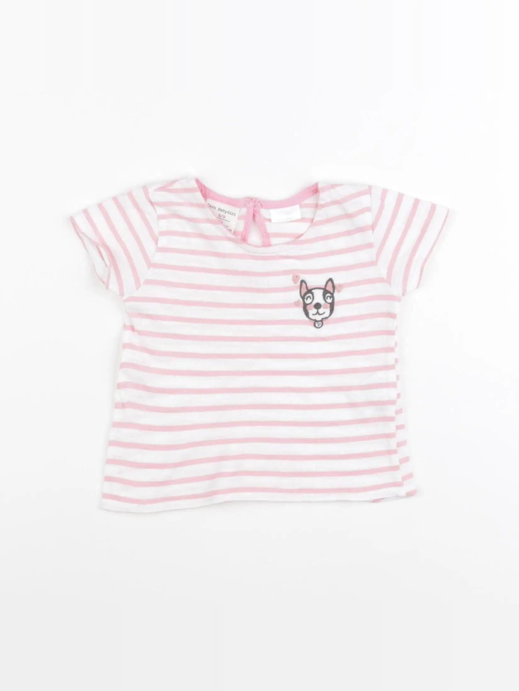 Zara - tee-shirt rose - 6/9 mois