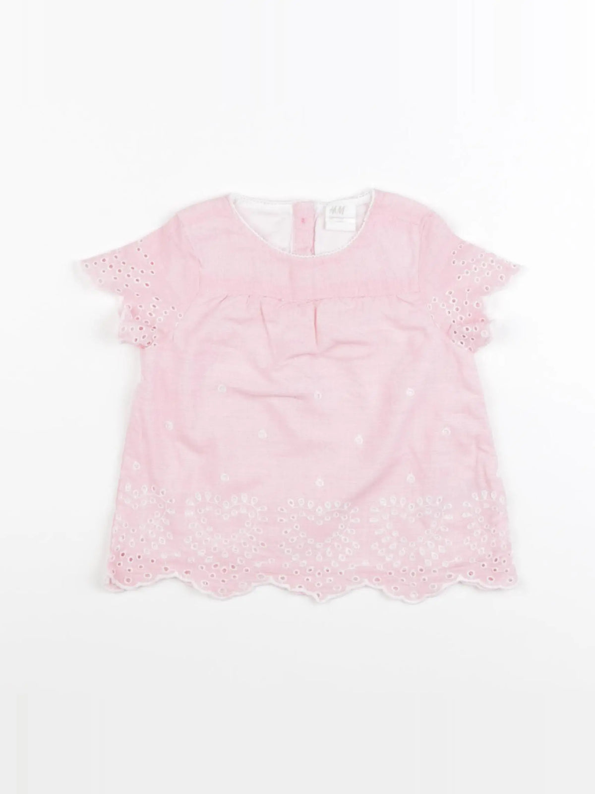 H&M - blouse rose - 6/9 mois