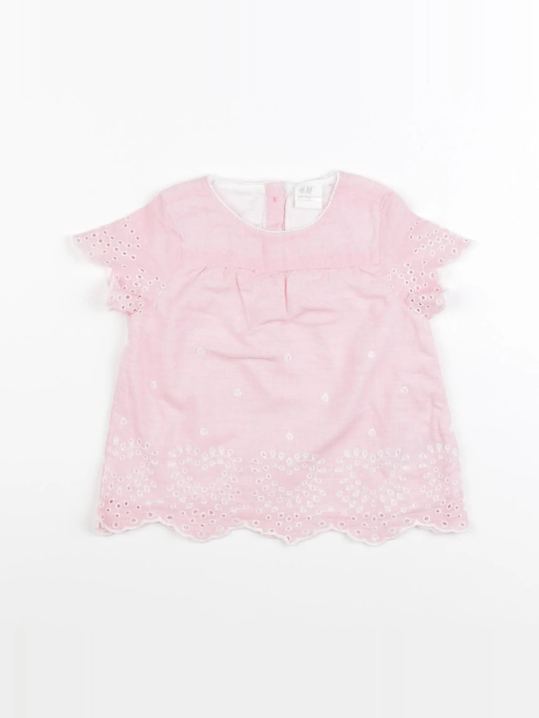 H&M - blouse rose - 6/9 mois