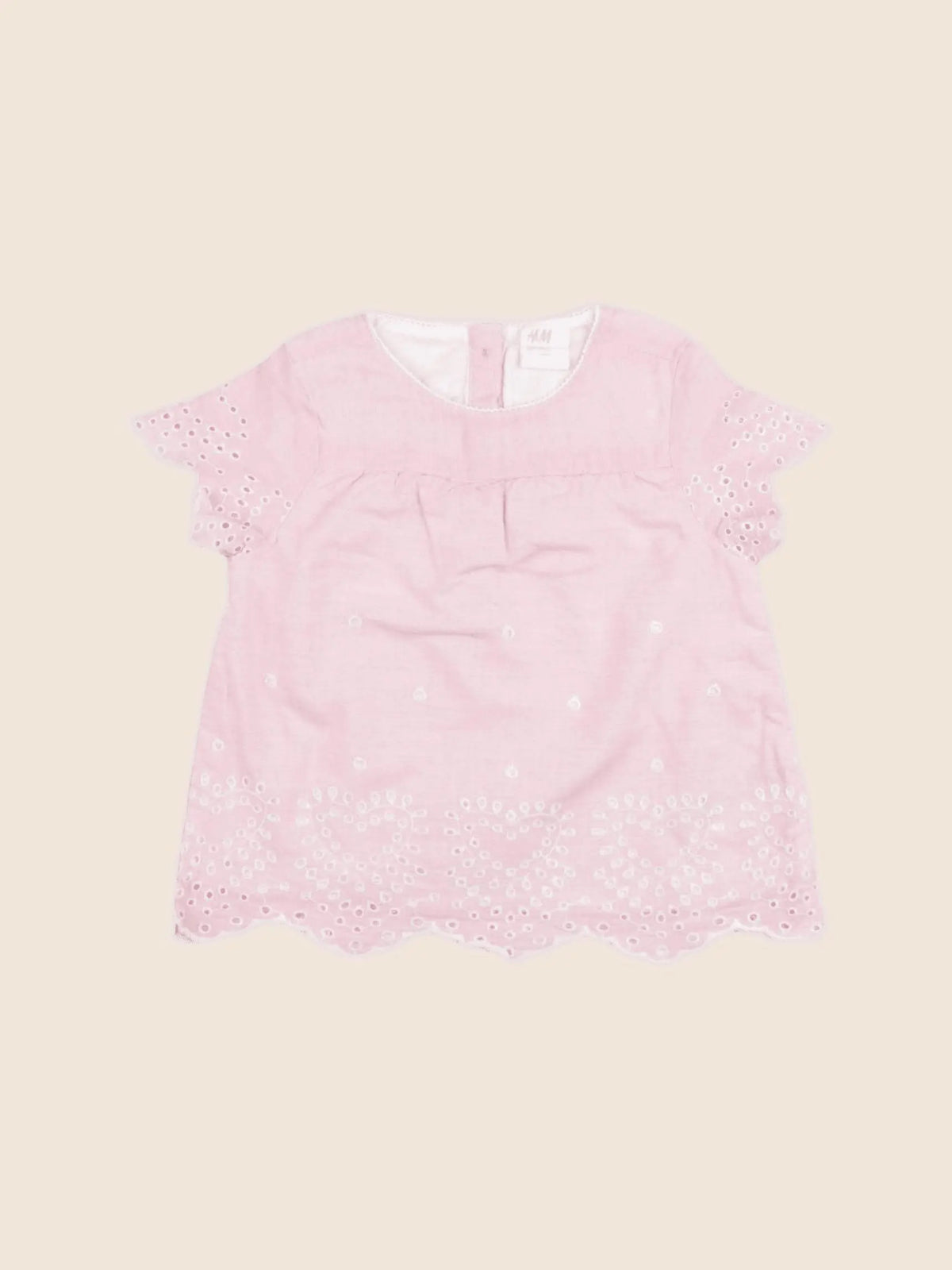 H&M - blouse rose - 6/9 mois