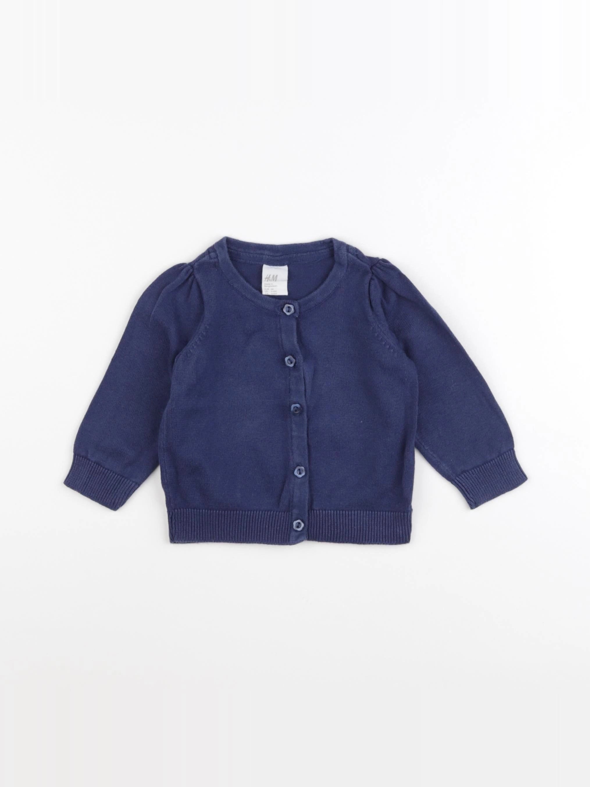 H&M - gilet bleu - 3/6 mois