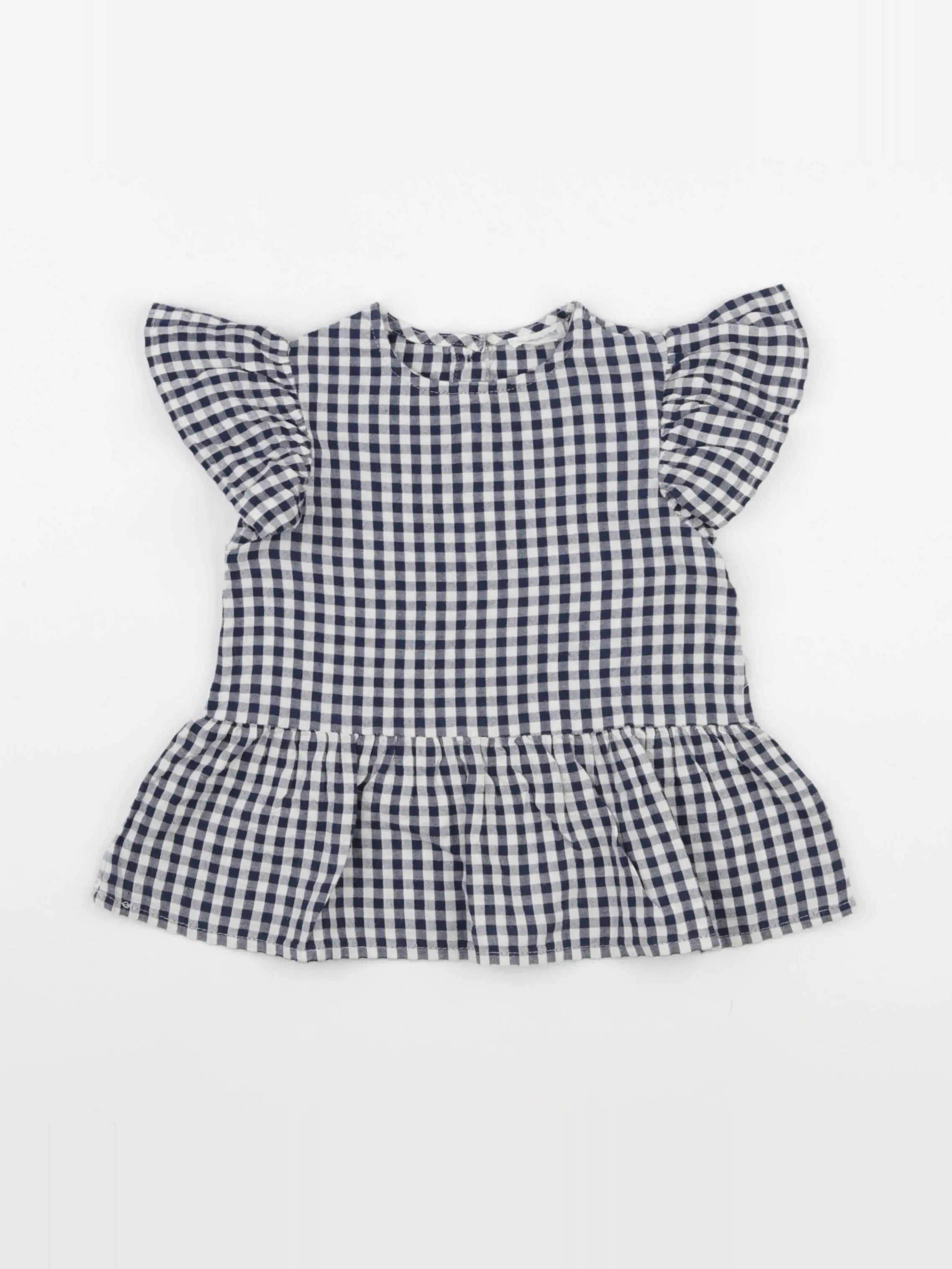 Vertbaudet - blouse bleu, blanc - 4 ans