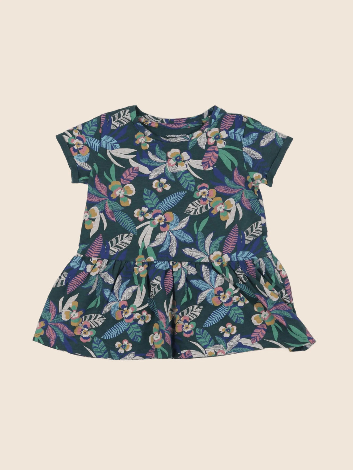 Vertbaudet - robe vert - 2 ans