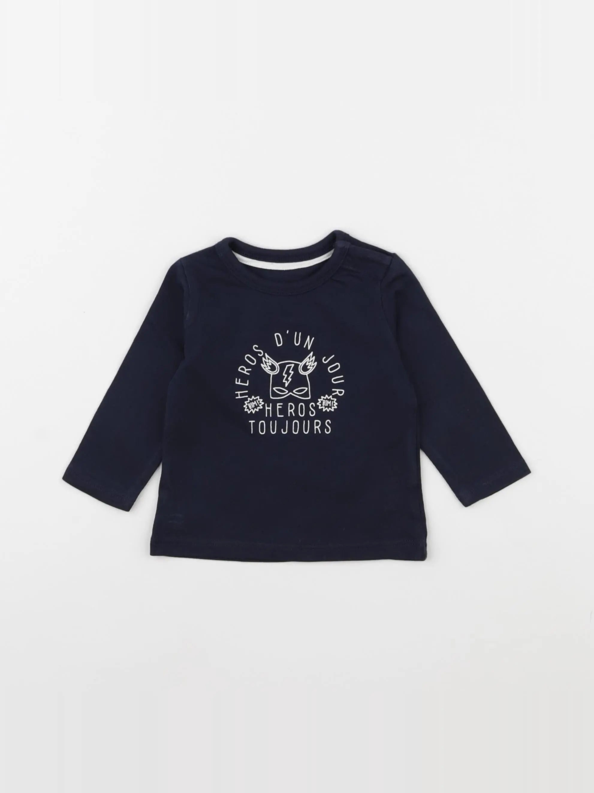 Vertbaudet - tee-shirt bleu - 3 mois