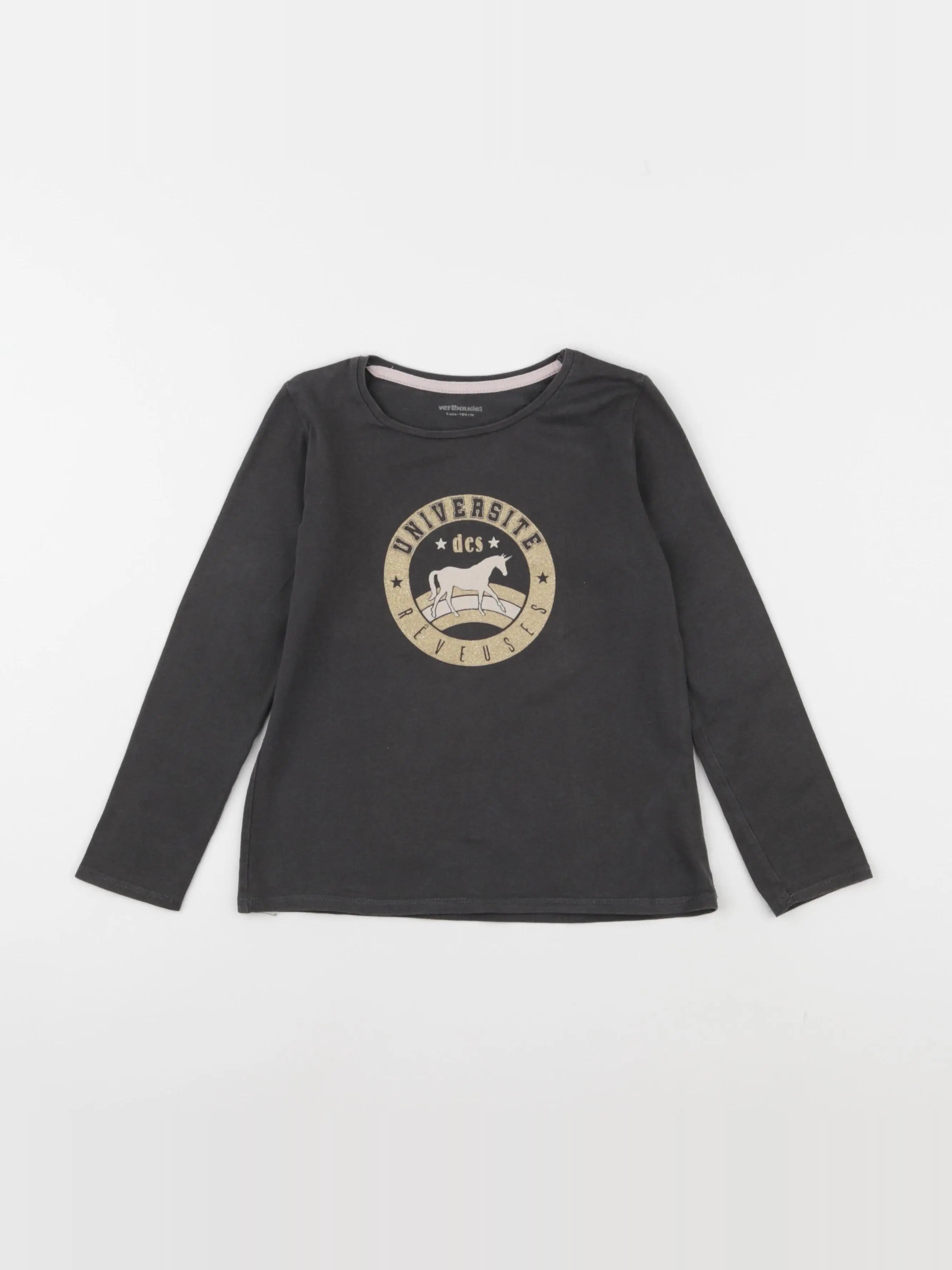 Vertbaudet - tee-shirt gris - 4 ans