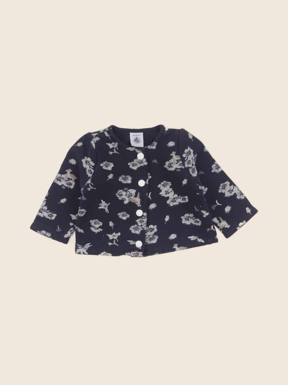 Petit Bateau - sweat bleu - 6 mois