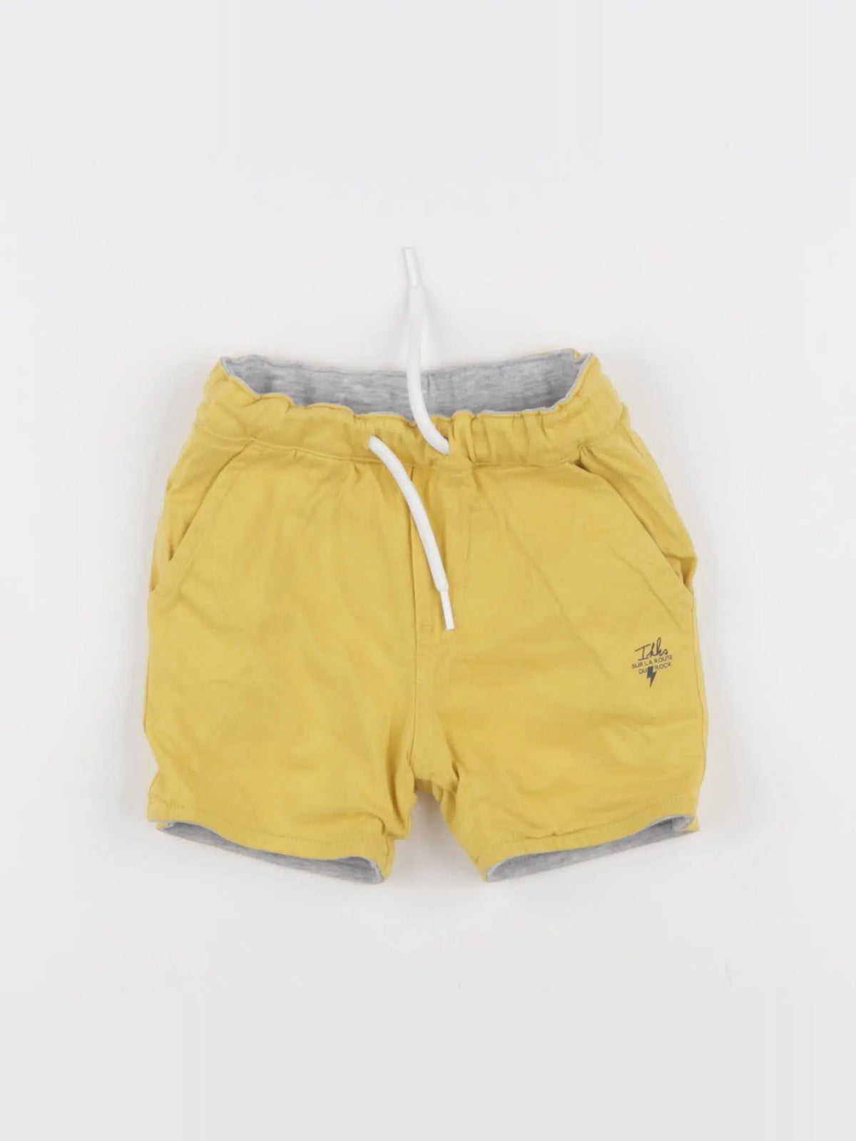 IKKS - short réversible gris, jaune - 18 mois