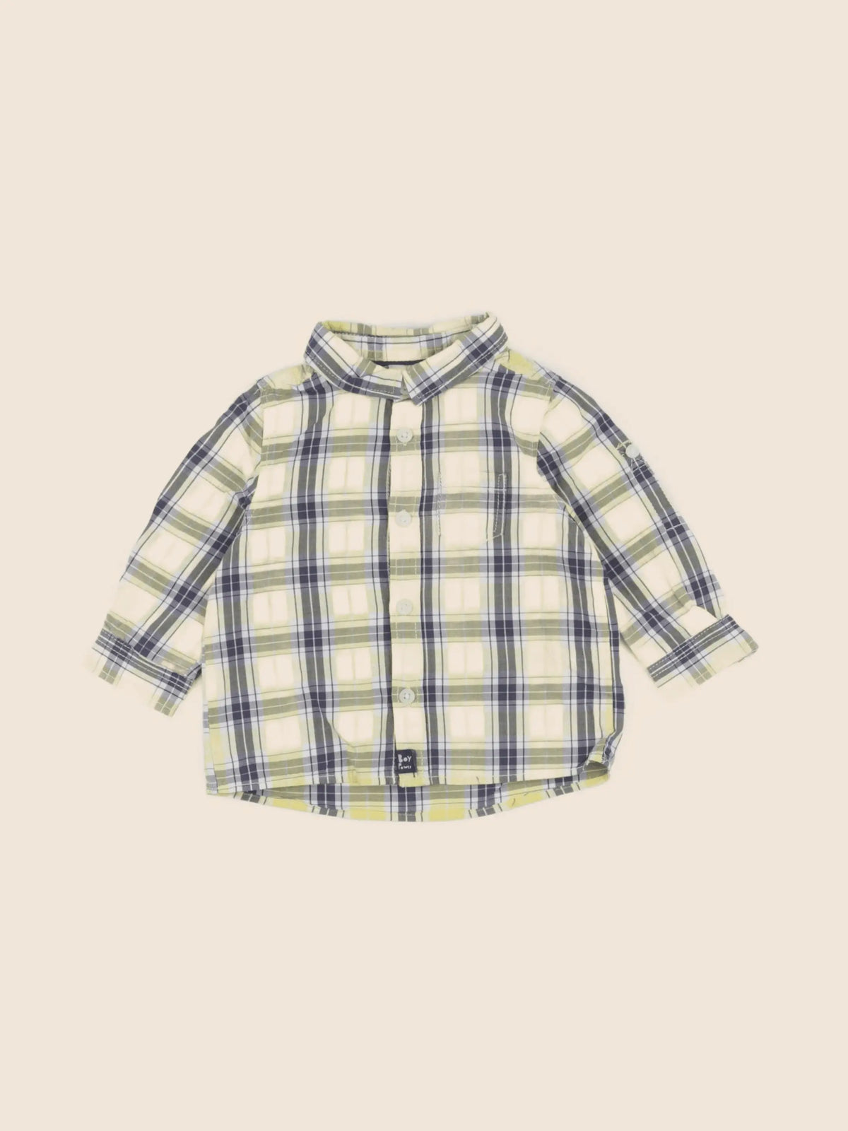 Tape à l'oeil - chemise jaune, bleu - 6 mois