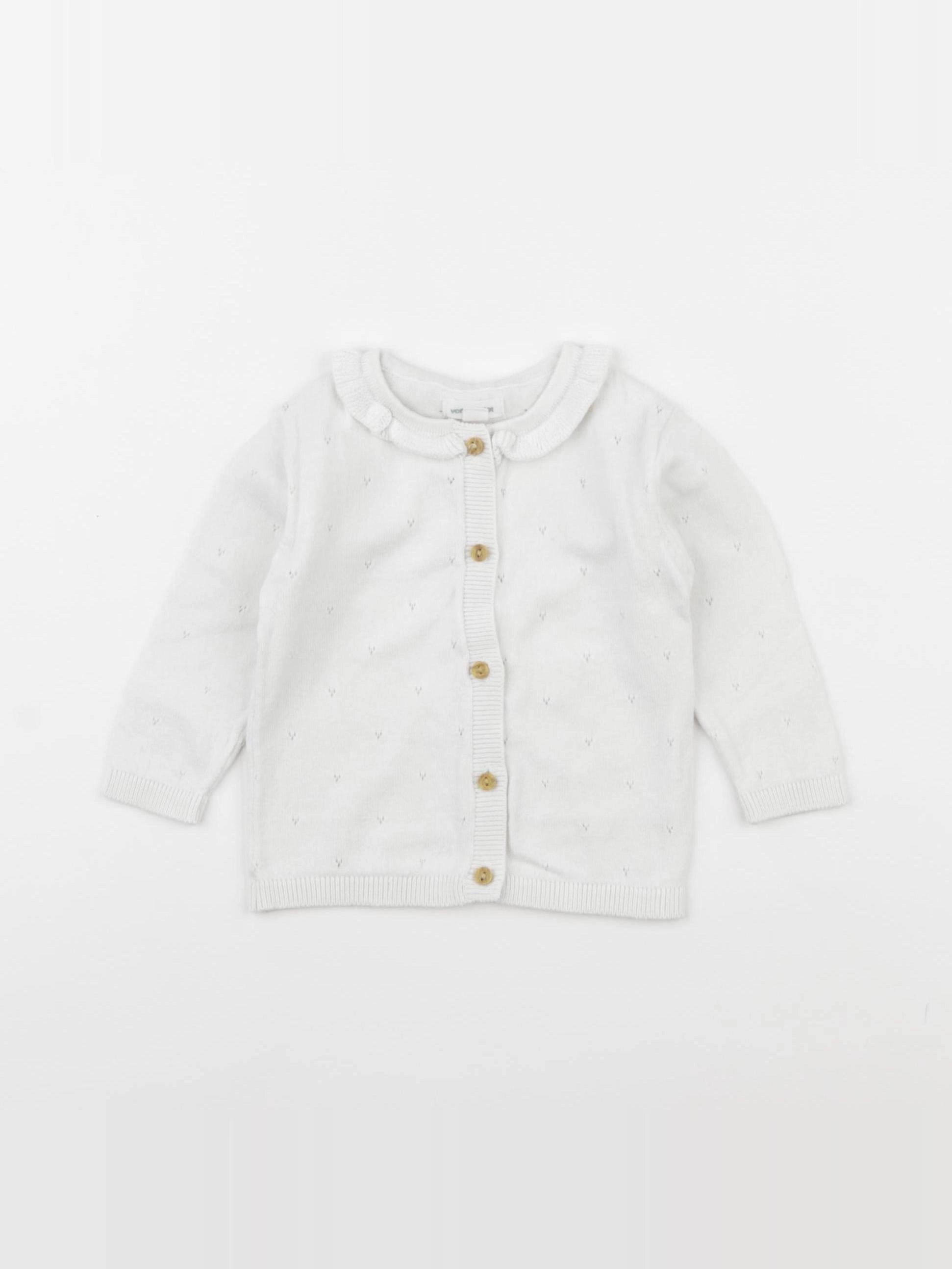 Vertbaudet - gilet blanc - 3 mois