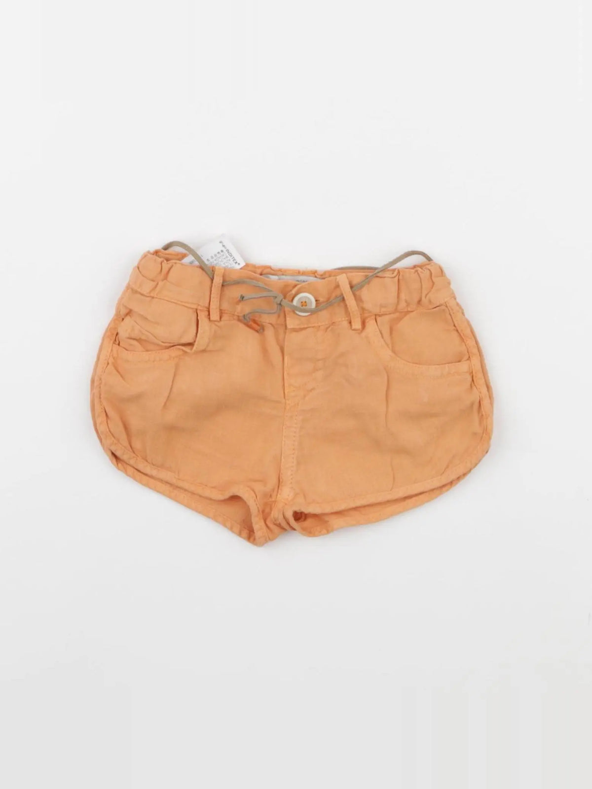 Zara - short orange - 6/9 mois