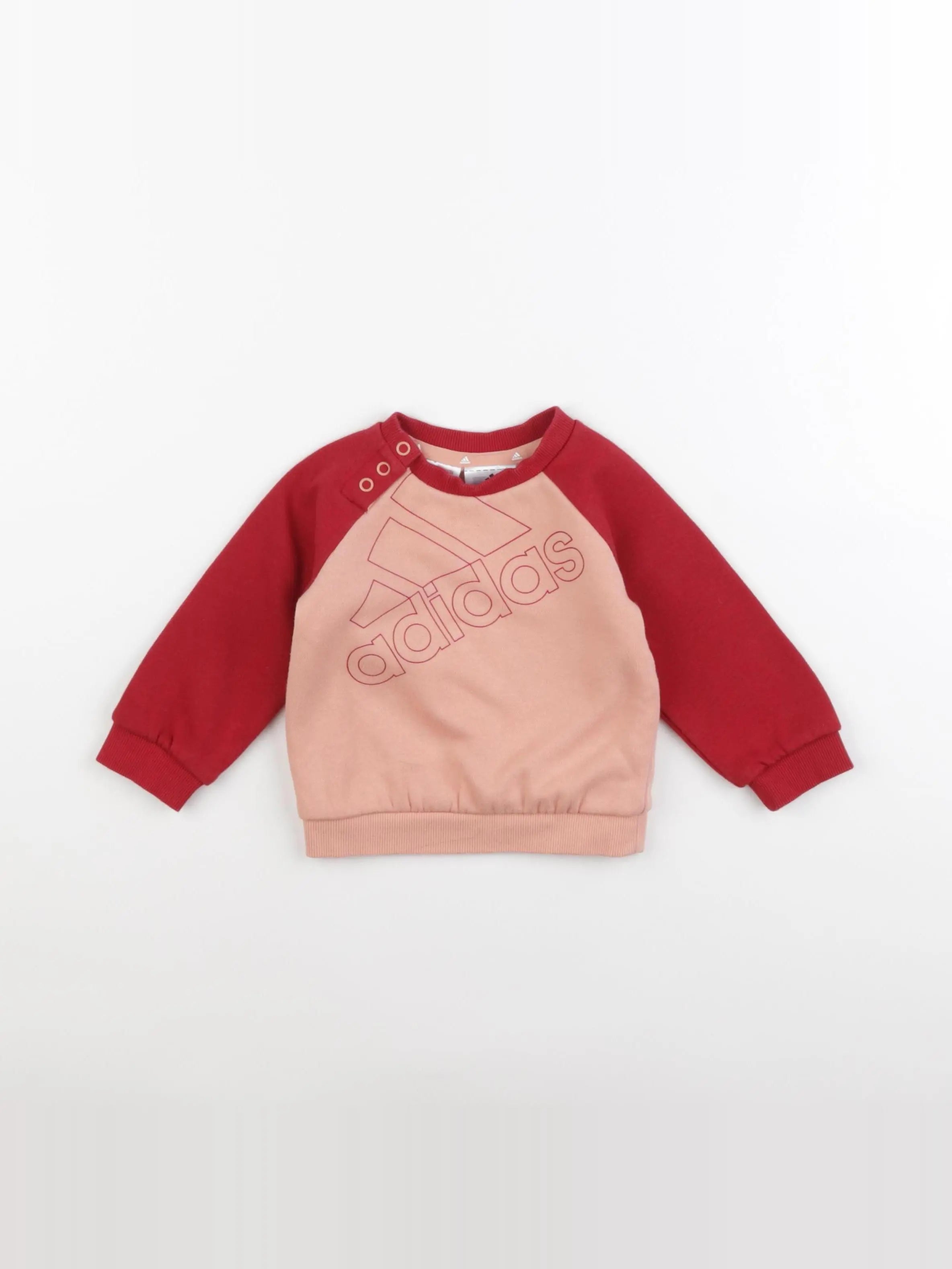 Adidas - sweat rouge, rose - 3/6 mois