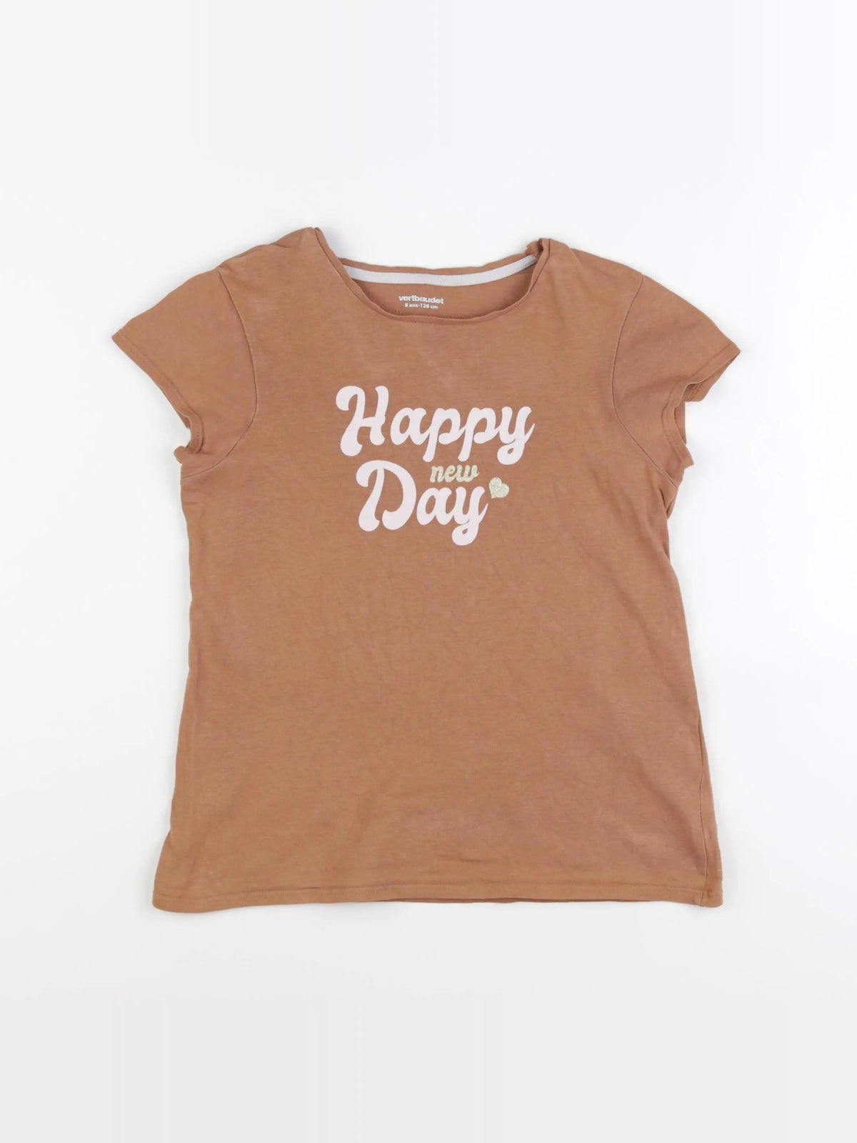 Vertbaudet - tee-shirt marron - 8 ans