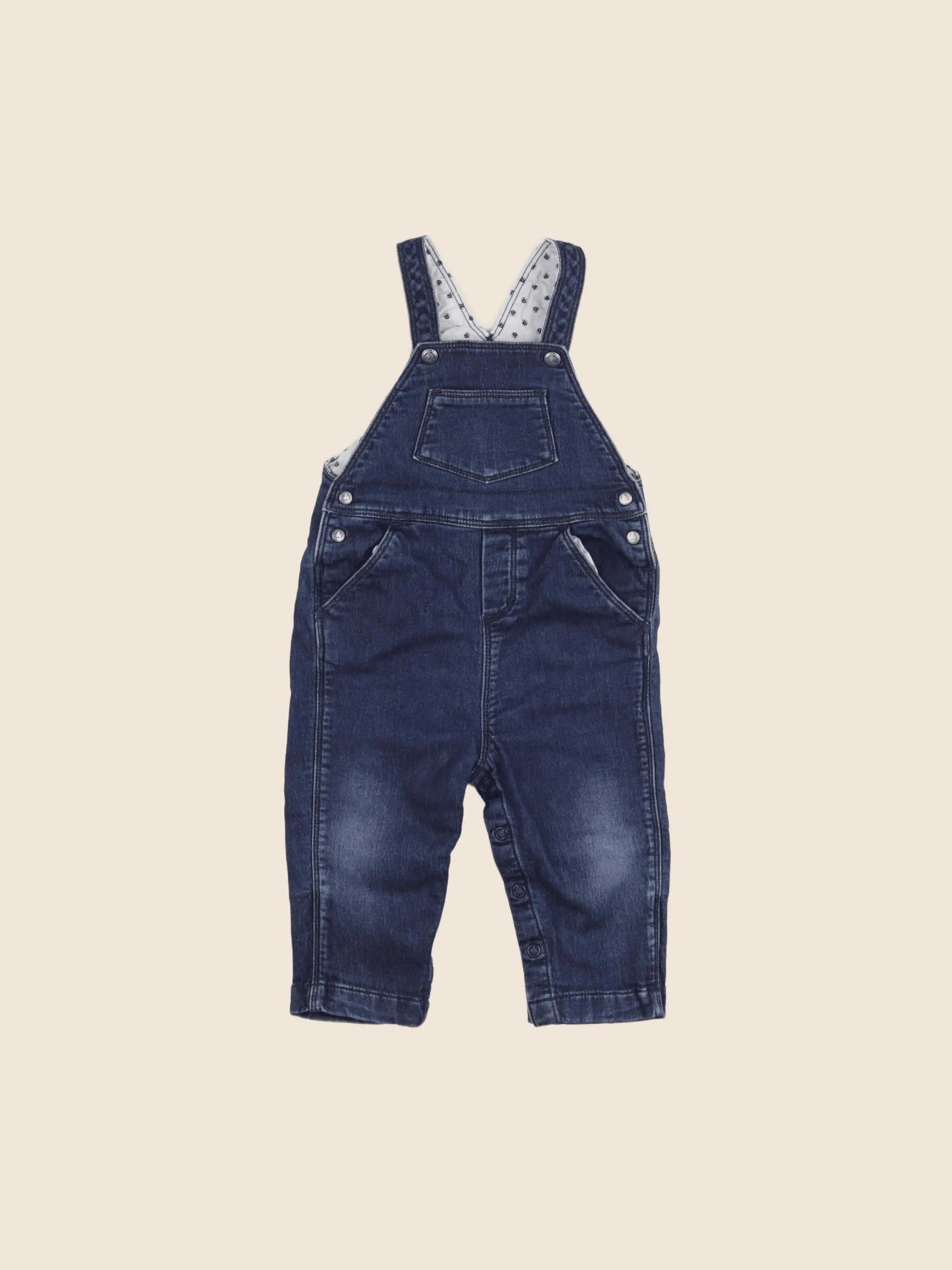 Petit Bateau - salopette bleu - 12 mois