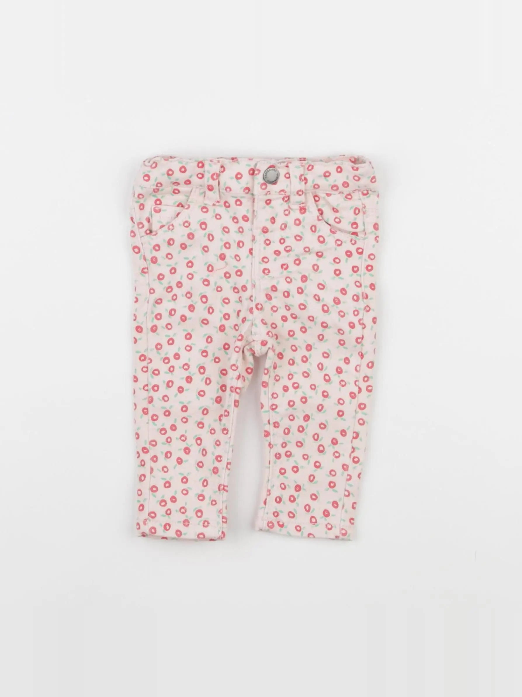 Vertbaudet - pantalon rose, rouge - 3 mois