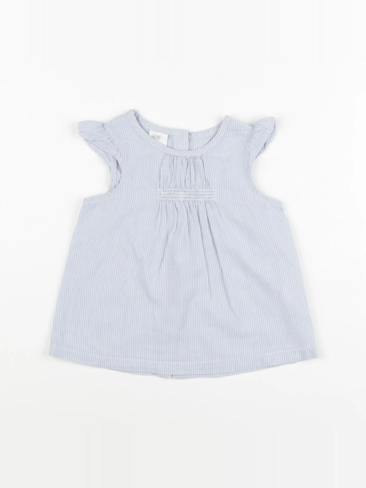 H&M - blouse bleu, blanc - 9/12 mois