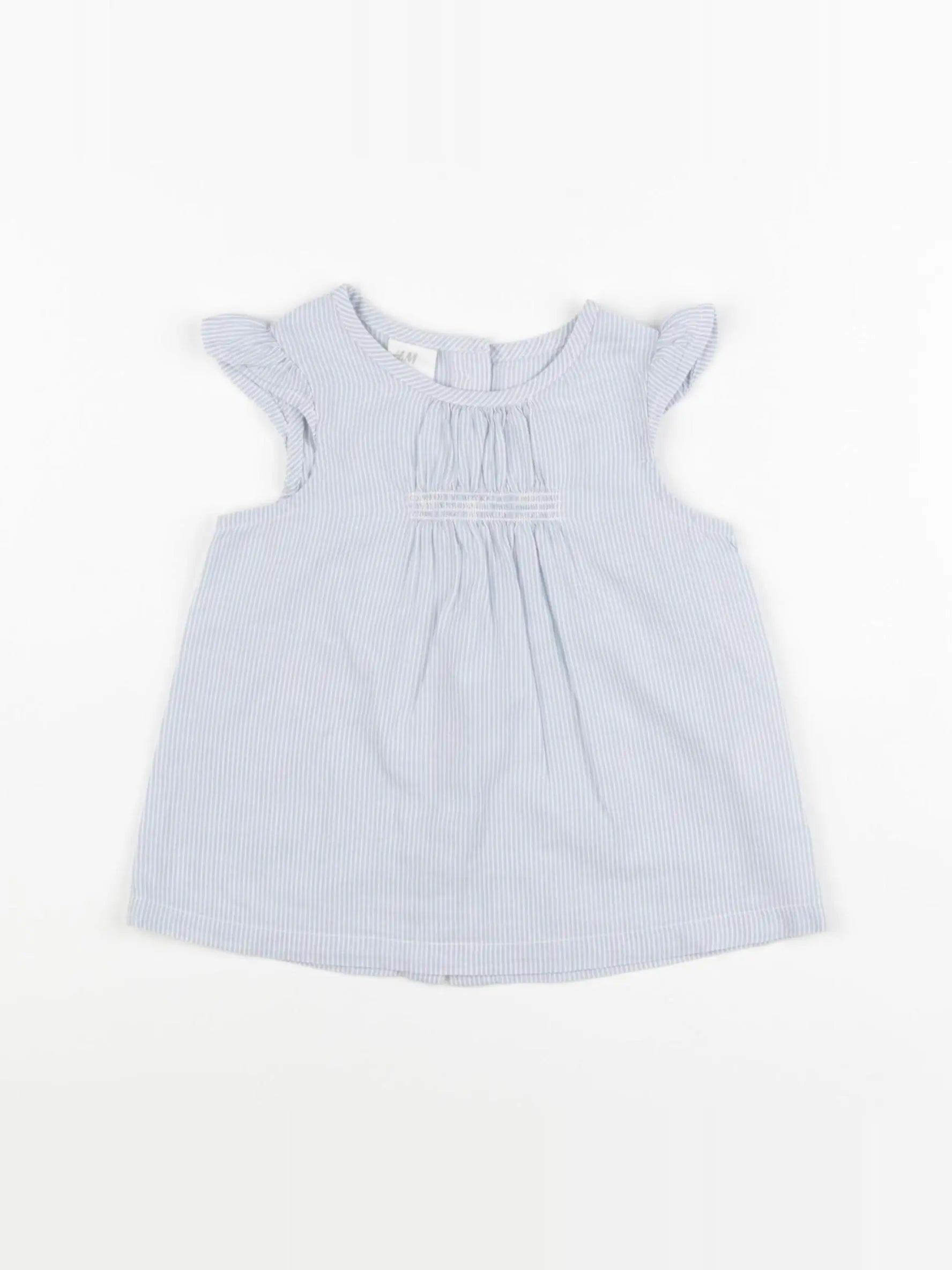 H&M - blouse bleu, blanc - 9/12 mois