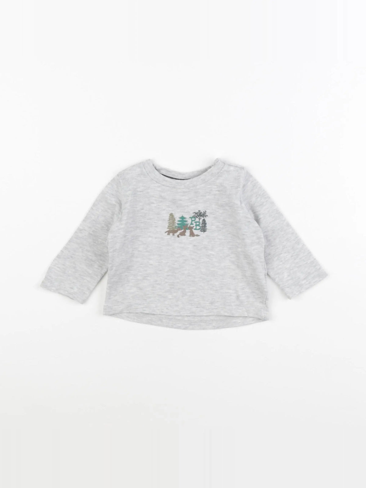 Petit Bateau - tee-shirt gris - 6 mois