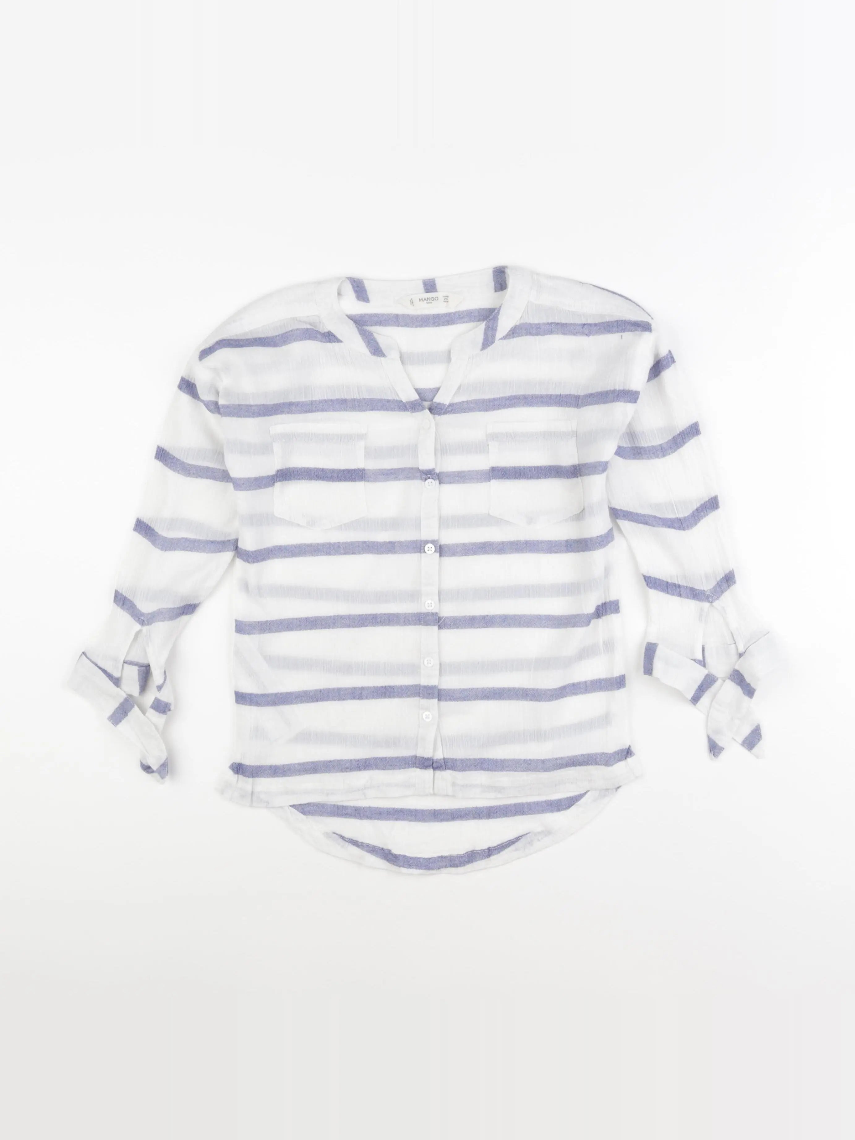 Mango - chemise blanc, bleu - 9/10 ans
