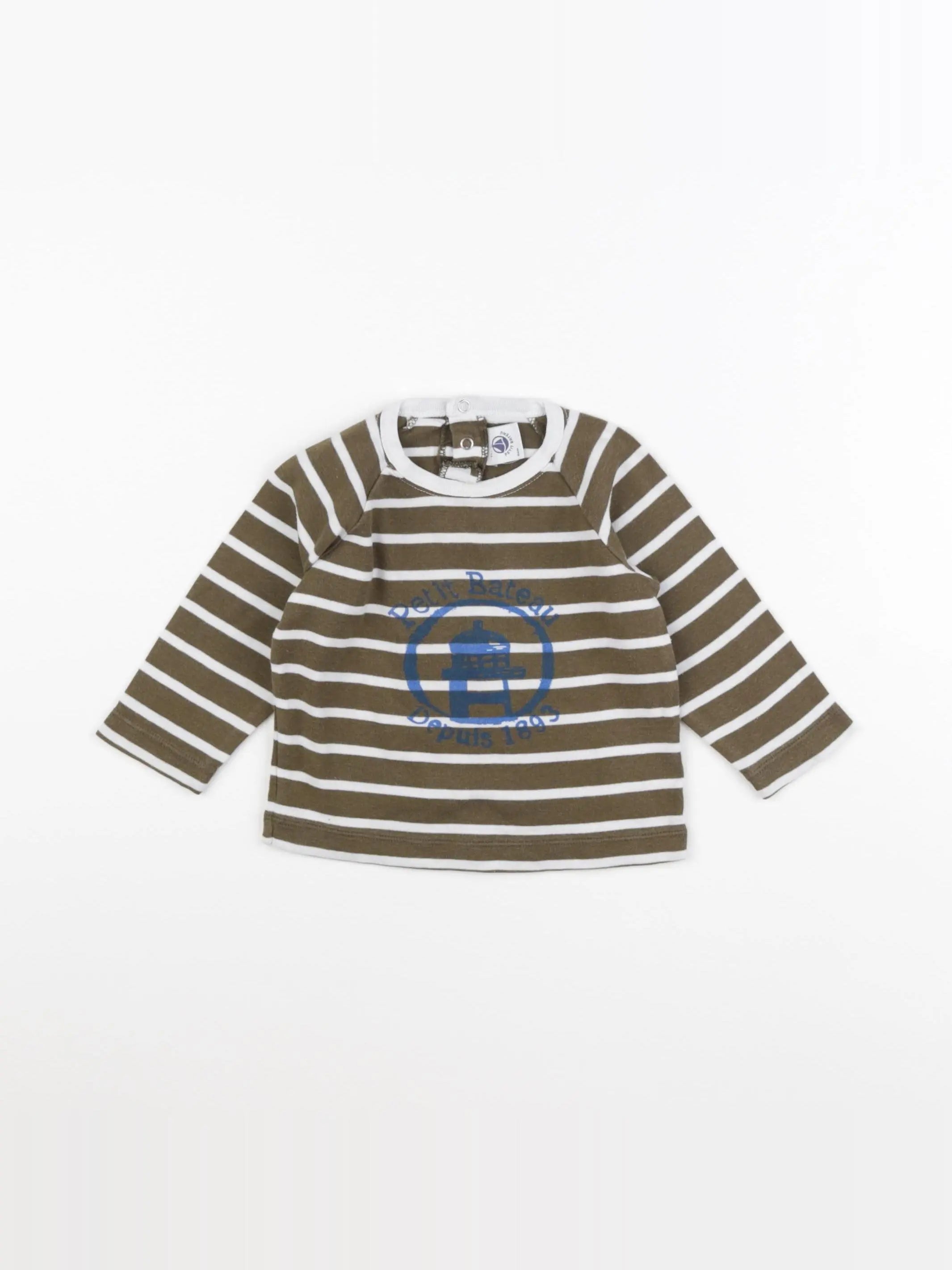 Petit Bateau - tee-shirt vert - 12 mois