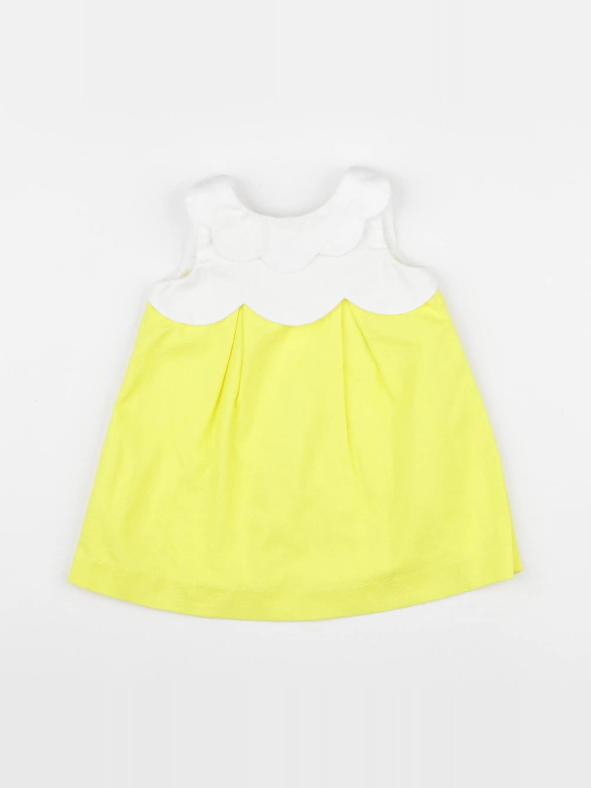 Jacadi - robe jaune, blanc - 6 mois