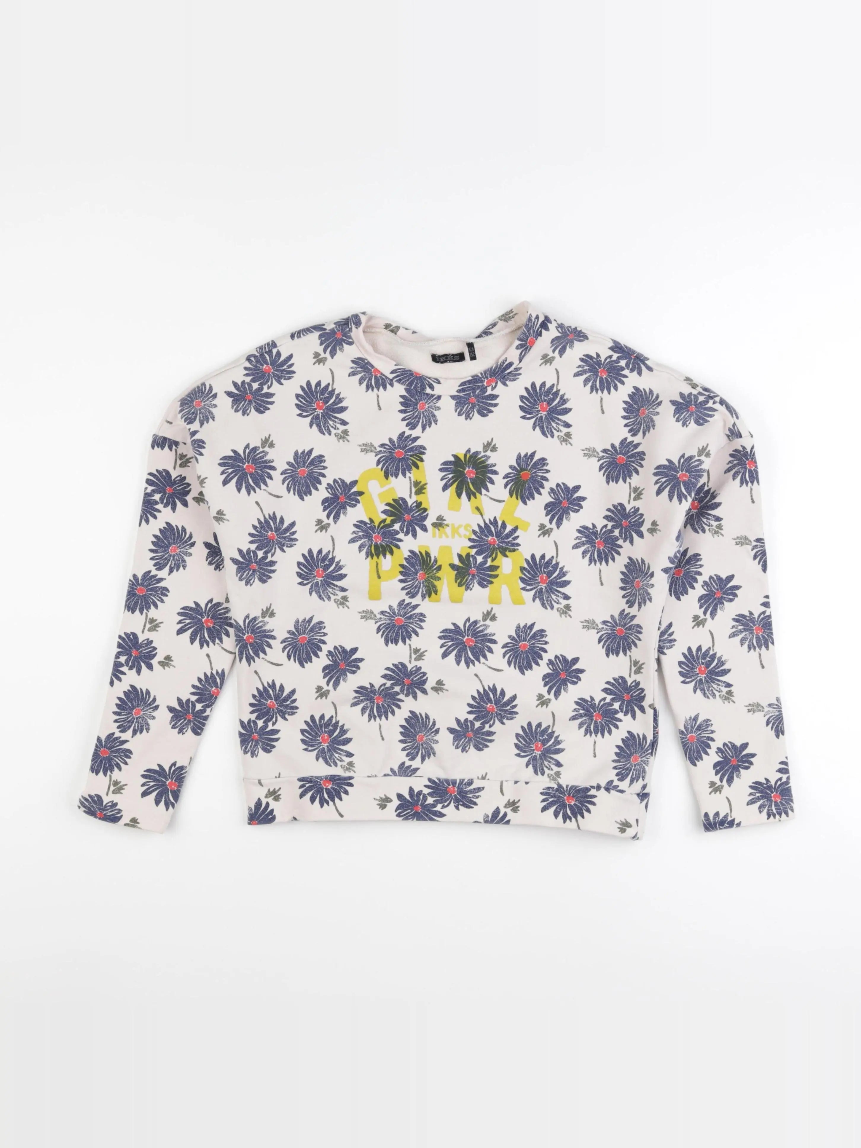 IKKS - sweat beige, bleu - 12 ans