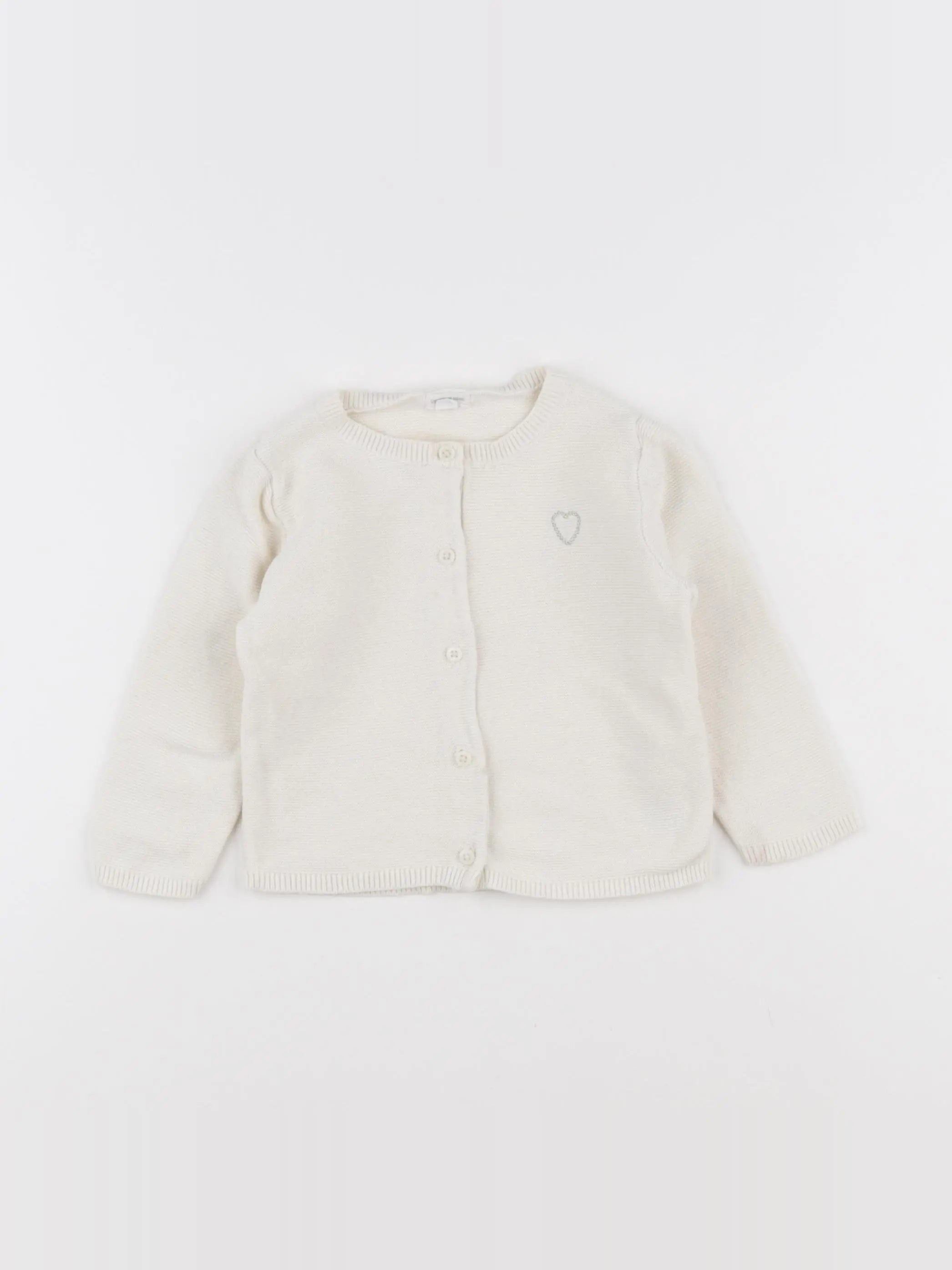 Vertbaudet - gilet beige - 12 mois