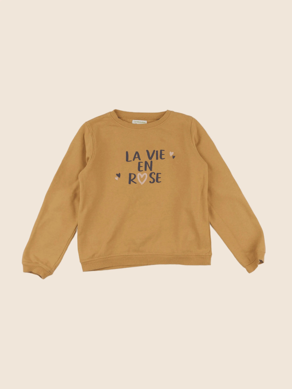 Vertbaudet - sweat jaune - 10 ans