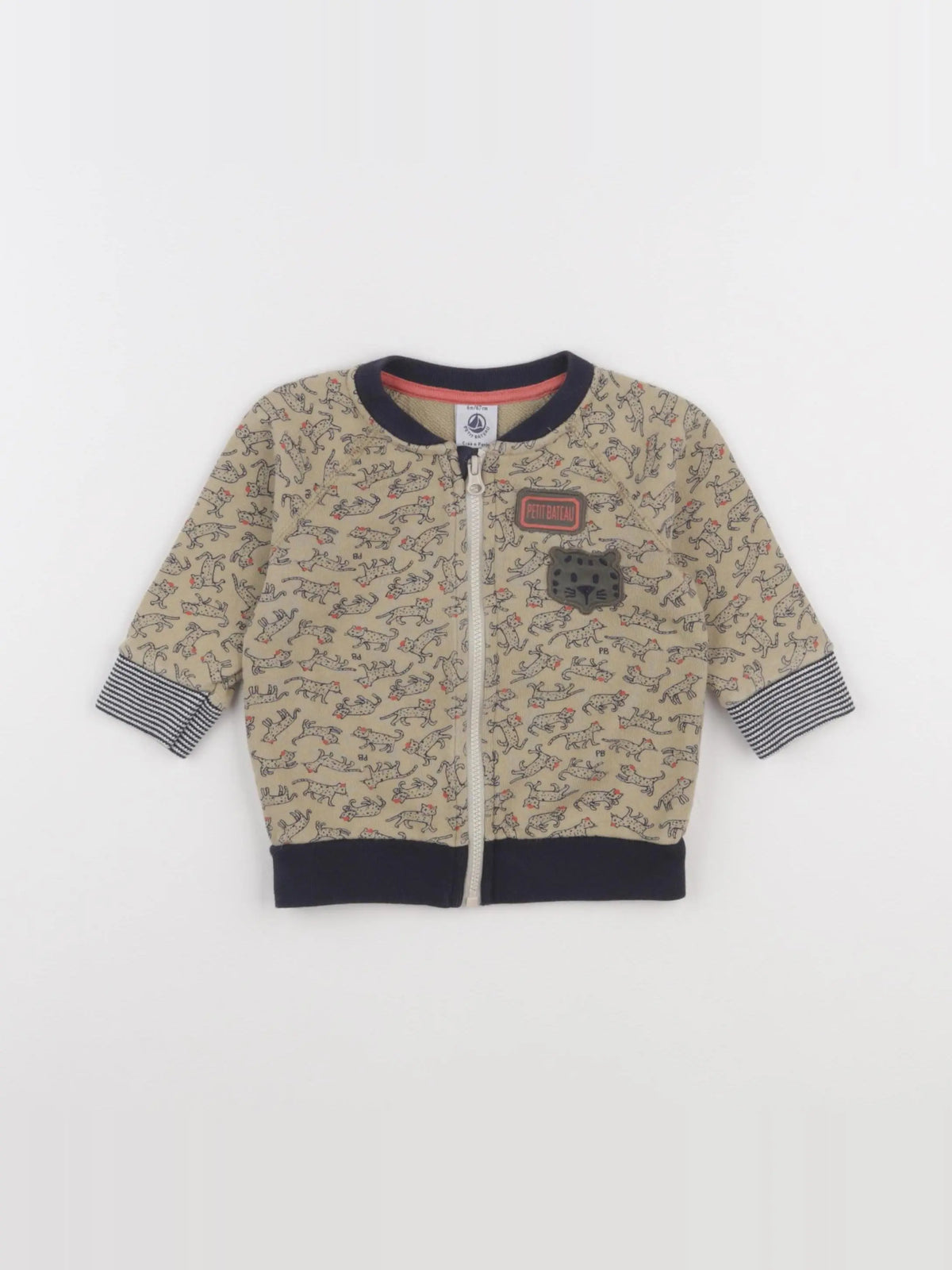 Petit Bateau - sweat marron - 6 mois