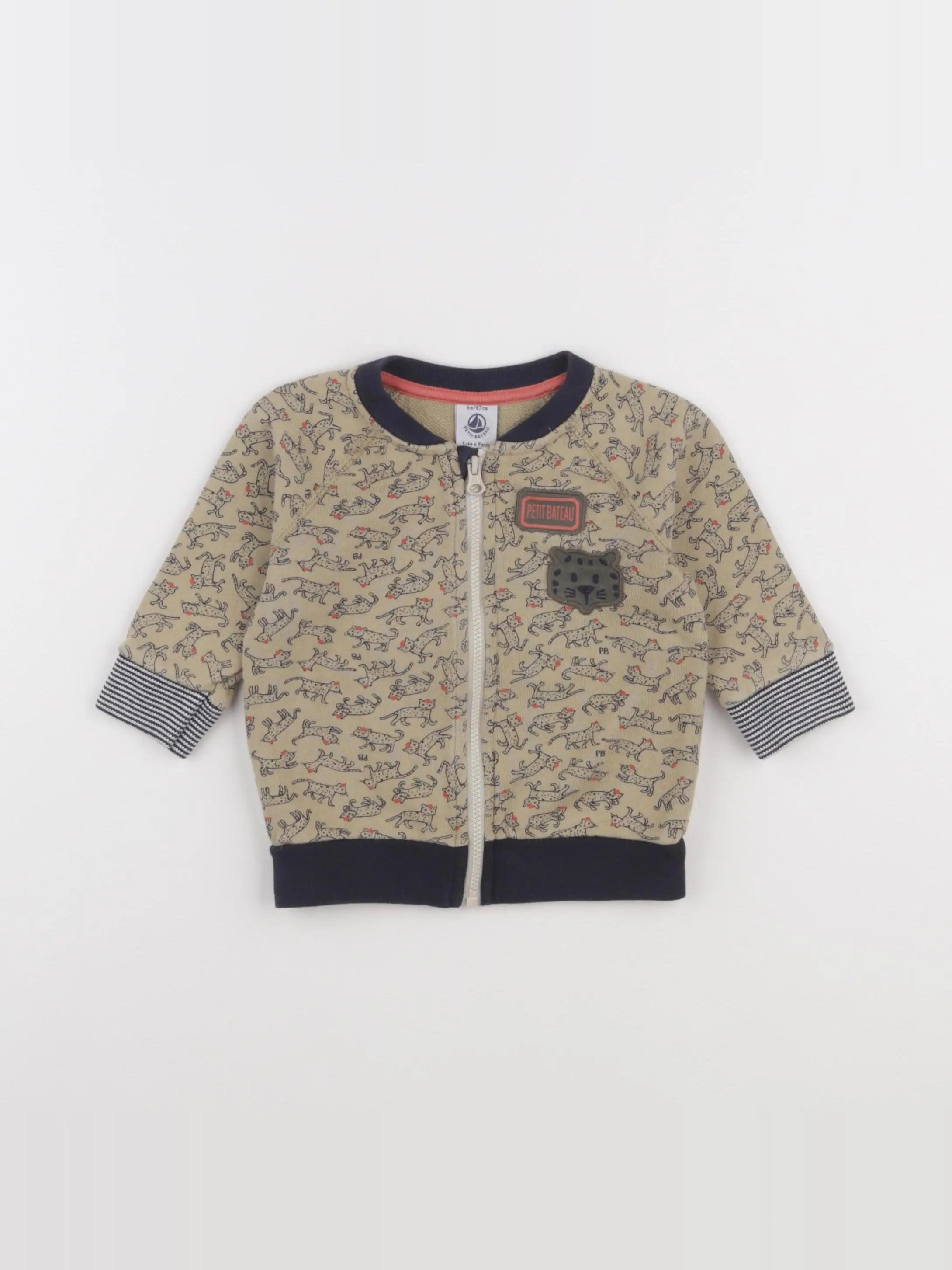 Petit Bateau - sweat marron - 6 mois