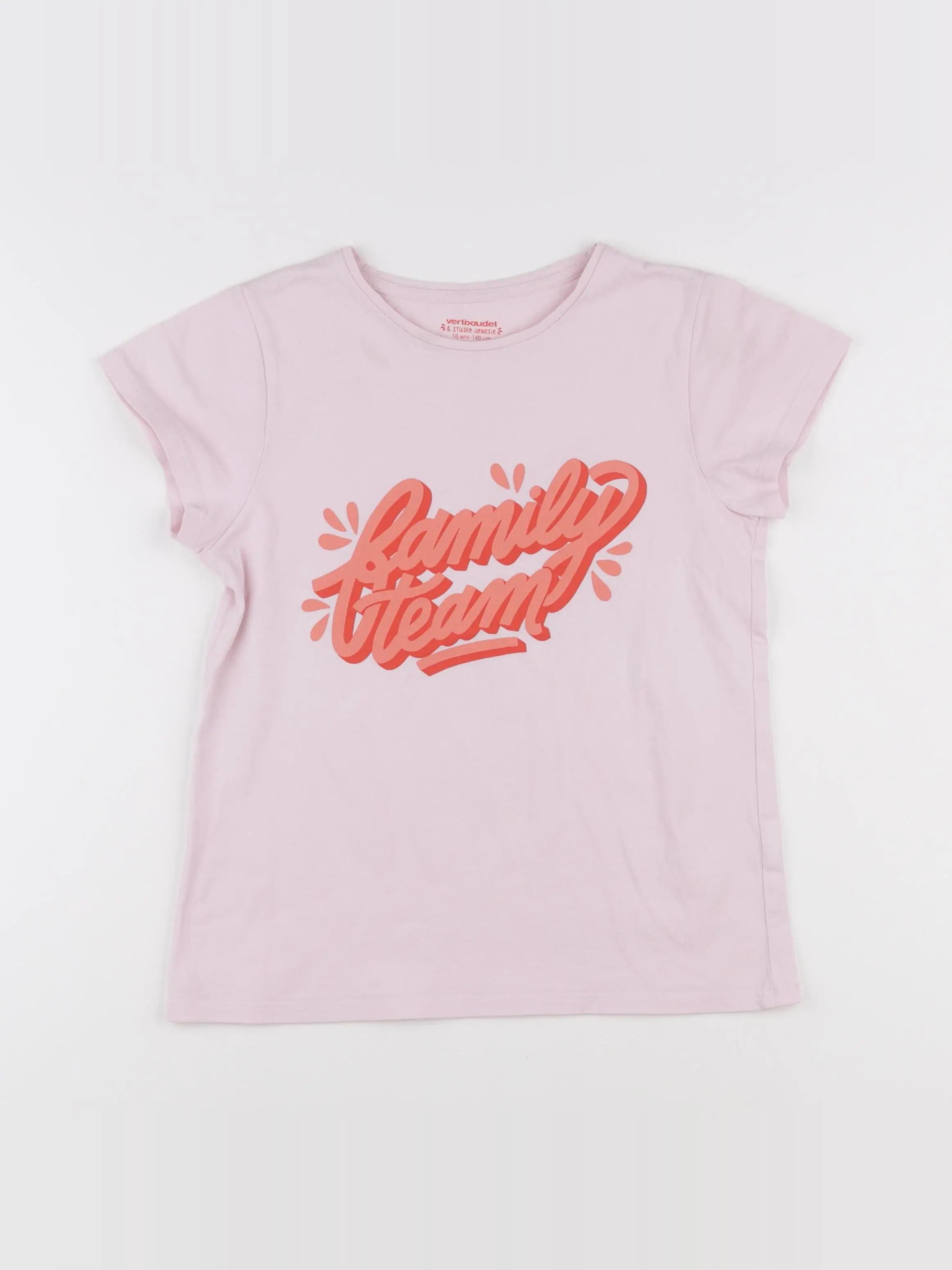 Vertbaudet - tee-shirt rose - 10 ans