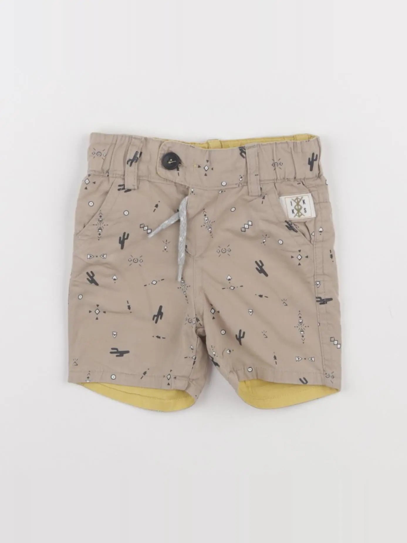 IKKS - short réversible beige, jaune - 3 mois