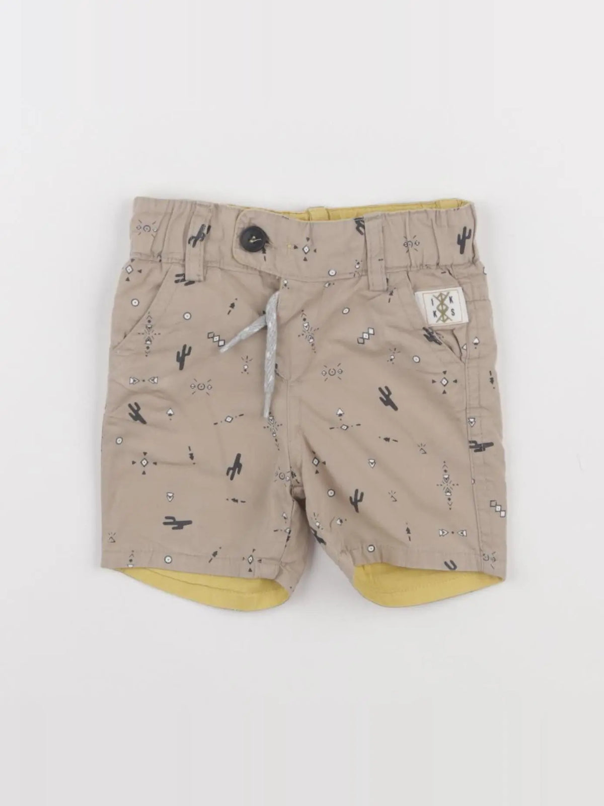 IKKS - short réversible beige, jaune - 3 mois