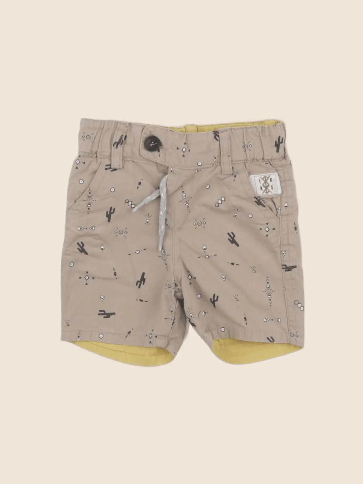 IKKS - short réversible beige, jaune - 3 mois