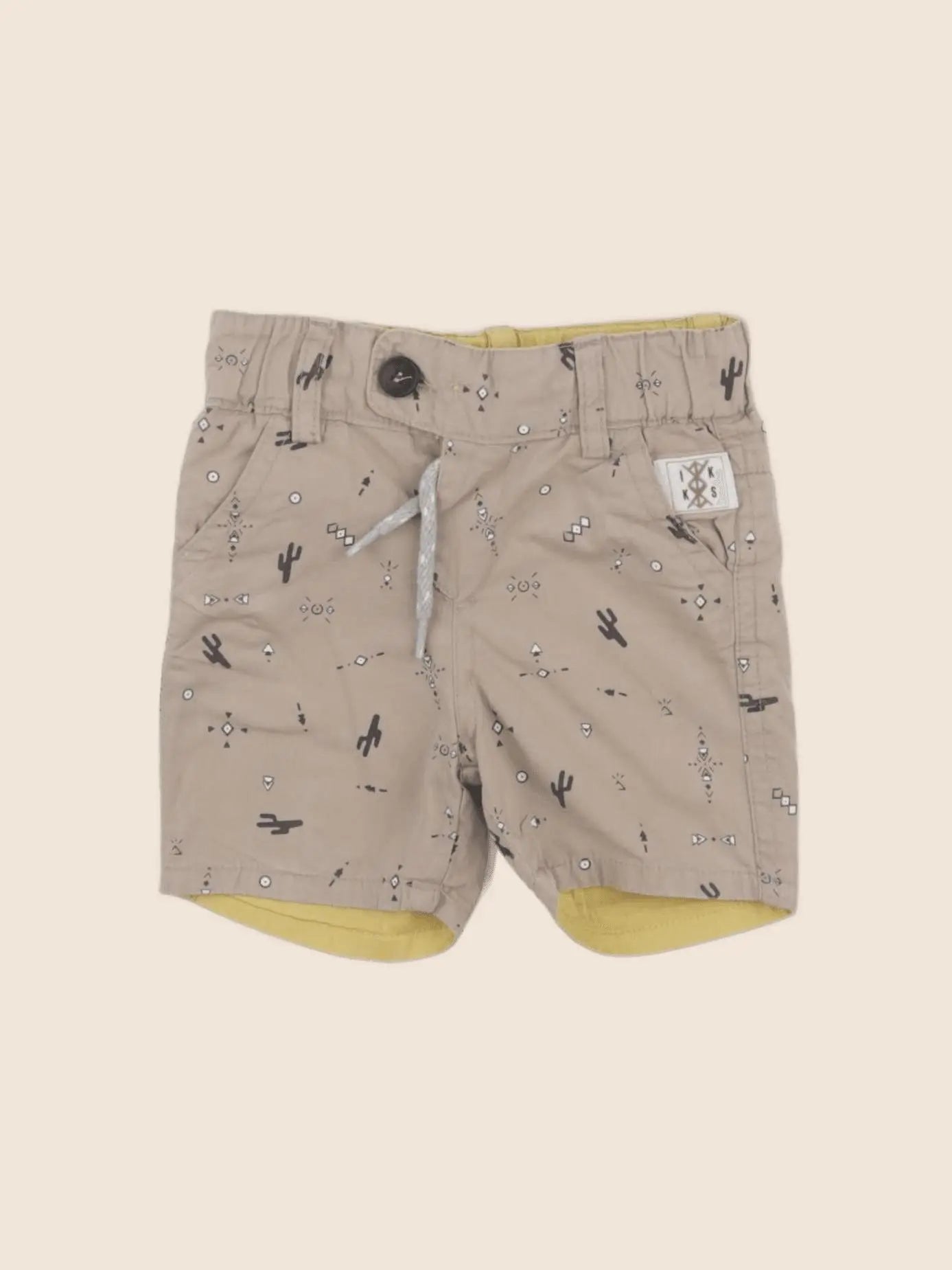 IKKS - short réversible beige, jaune - 3 mois