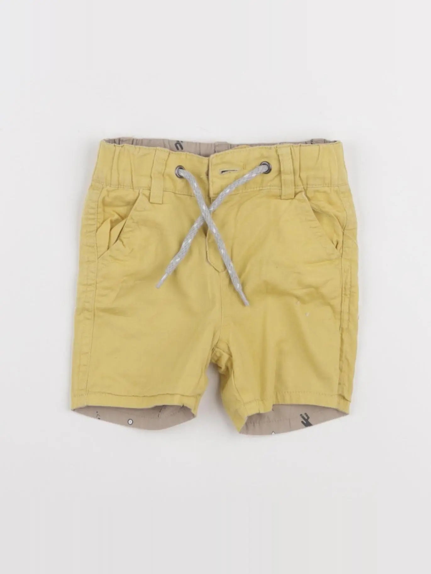 IKKS - short réversible beige, jaune - 3 mois