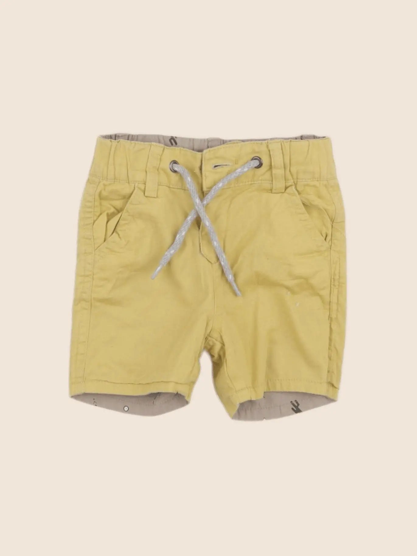 IKKS - short réversible beige, jaune - 3 mois