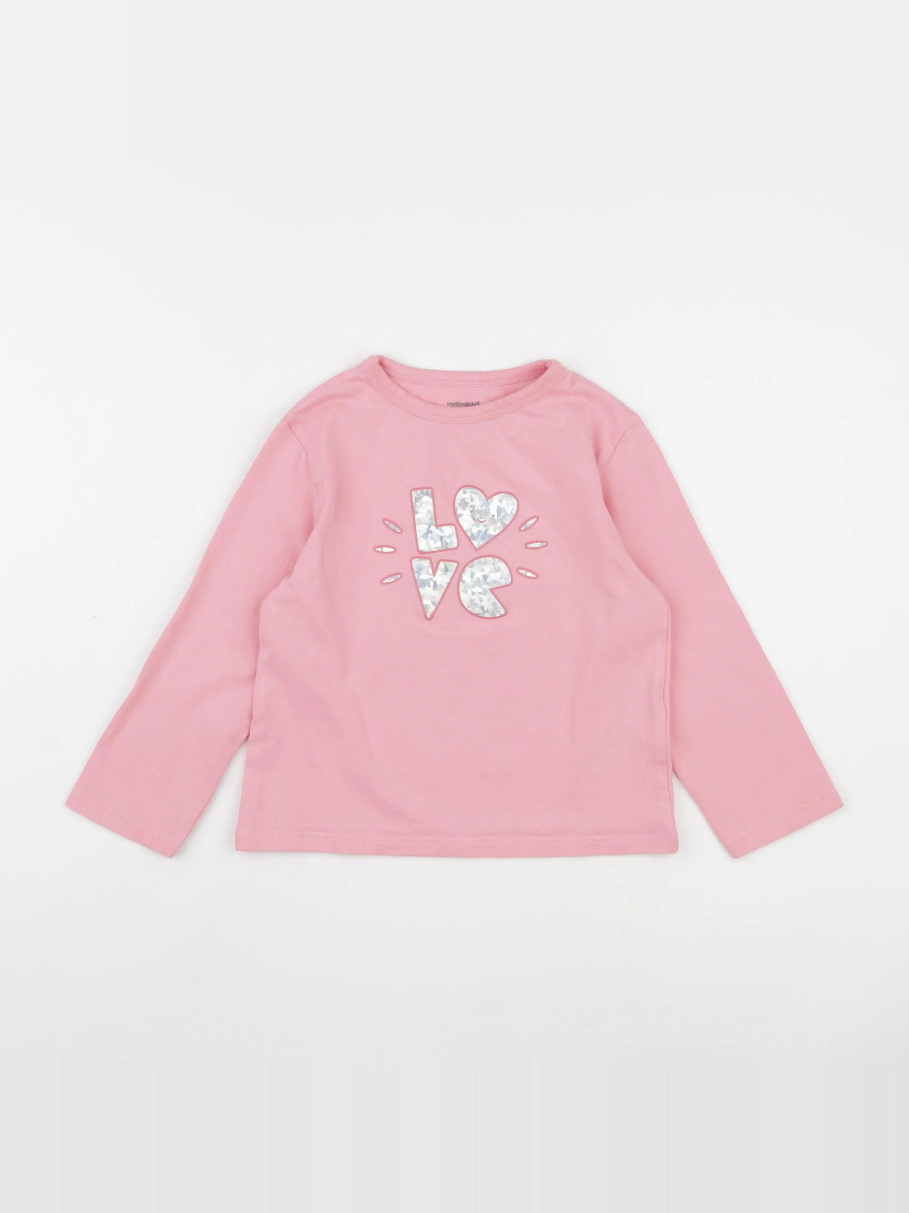 Vertbaudet - tee-shirt rose - 6 ans